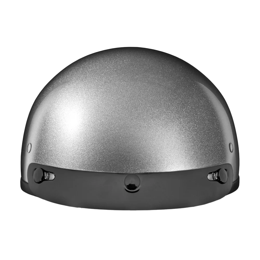 DOT Approved Daytona Skull Cap Half Shell Motorcycle Helmet - Beanie Style for Motorcycles, Cruisers, Scooters, and Mopeds - Silver Metallic - Image 5