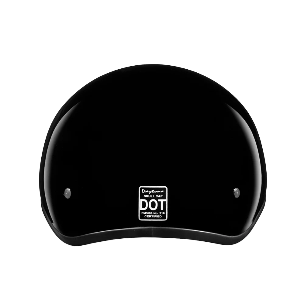 DOT Approved Daytona Skull Cap Half Shell Motorcycle Helmet - Beanie Style for Motorcycles, Cruisers, Scooters, and Mopeds W/O Visor- Hi-Gloss Black - Image 3