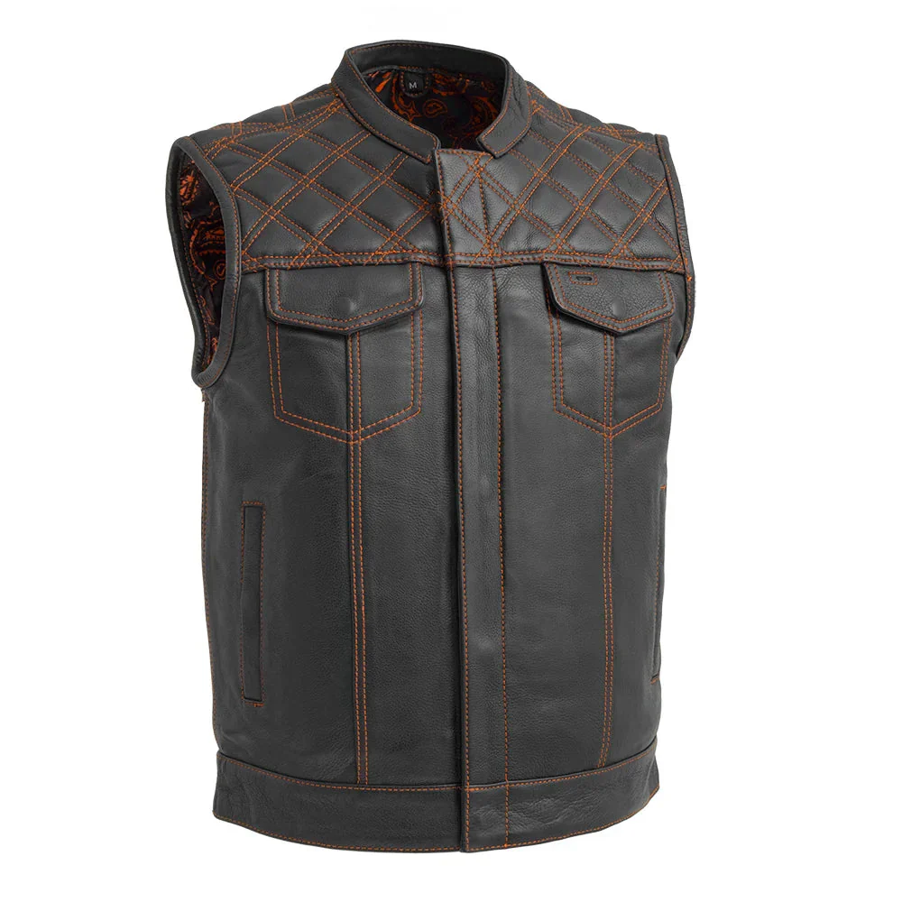 Downside Men's Motorcycle Leather Vest - Image 28