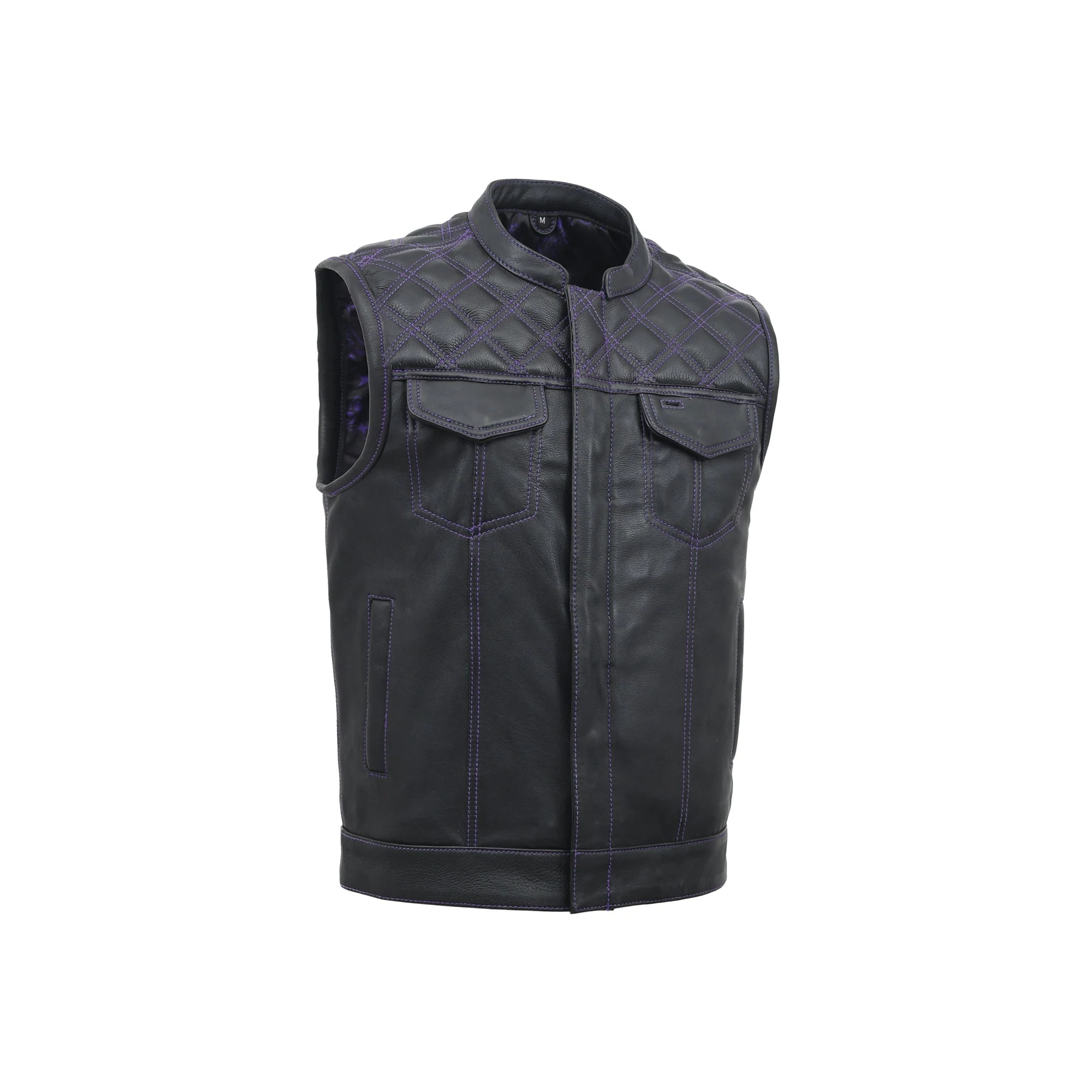 Downside Men's Motorcycle Leather Vest - Image 35