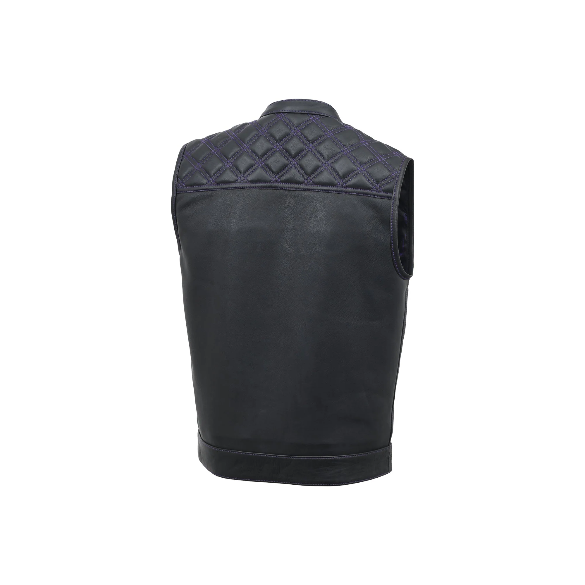 Downside Men's Motorcycle Leather Vest - Image 37