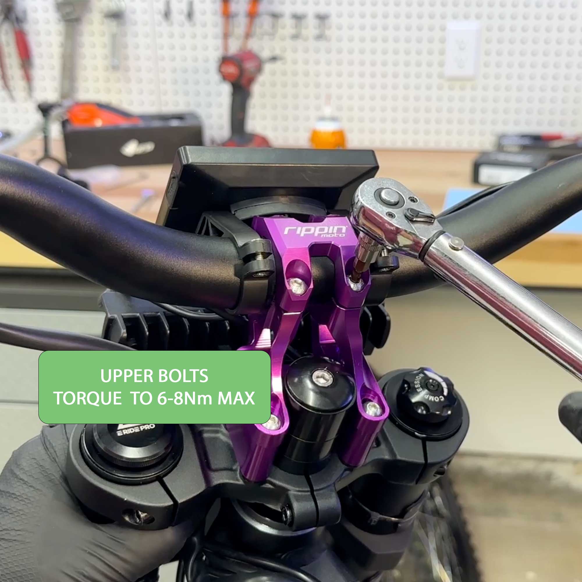 E-Moto Bar Mount for E-Ride PRO, Talaria & Surron LBX with 1" Riser - Image 10