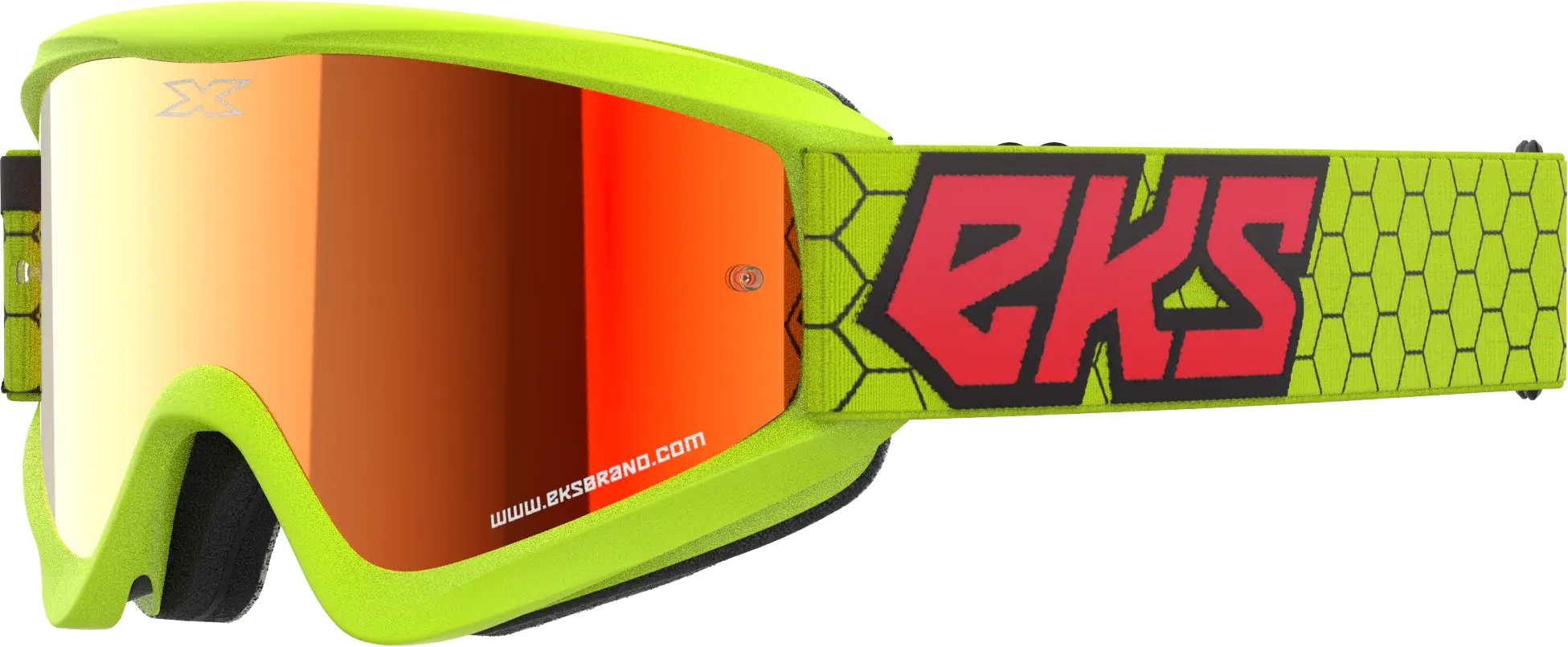 EKS Flat Out Mirror Goggle Flo Ylw/Blk/Fire Rd Red Mirror - Image 2