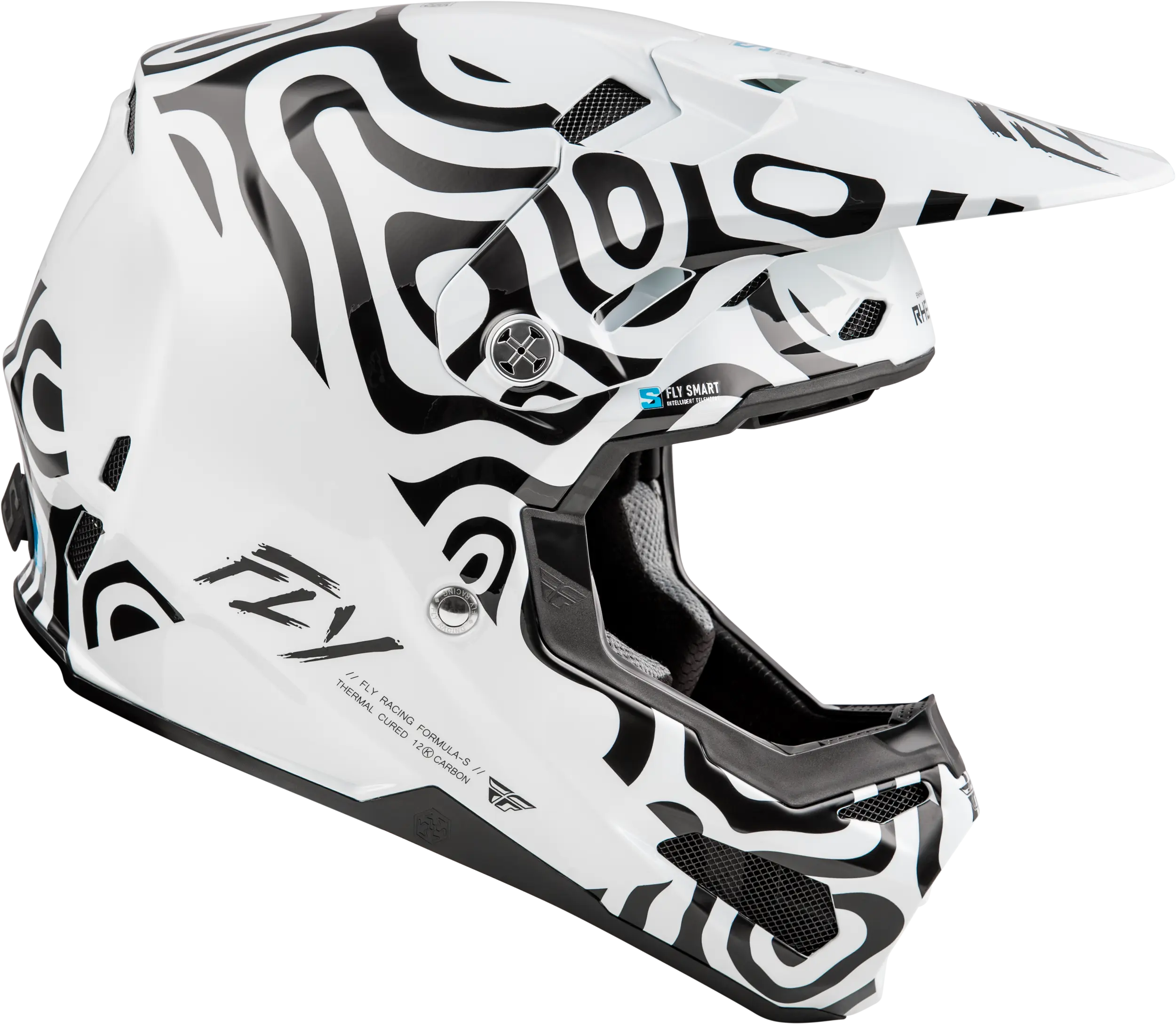 FLY RACING Formula S Carbon Abyss White/Black Helmet - Image 4