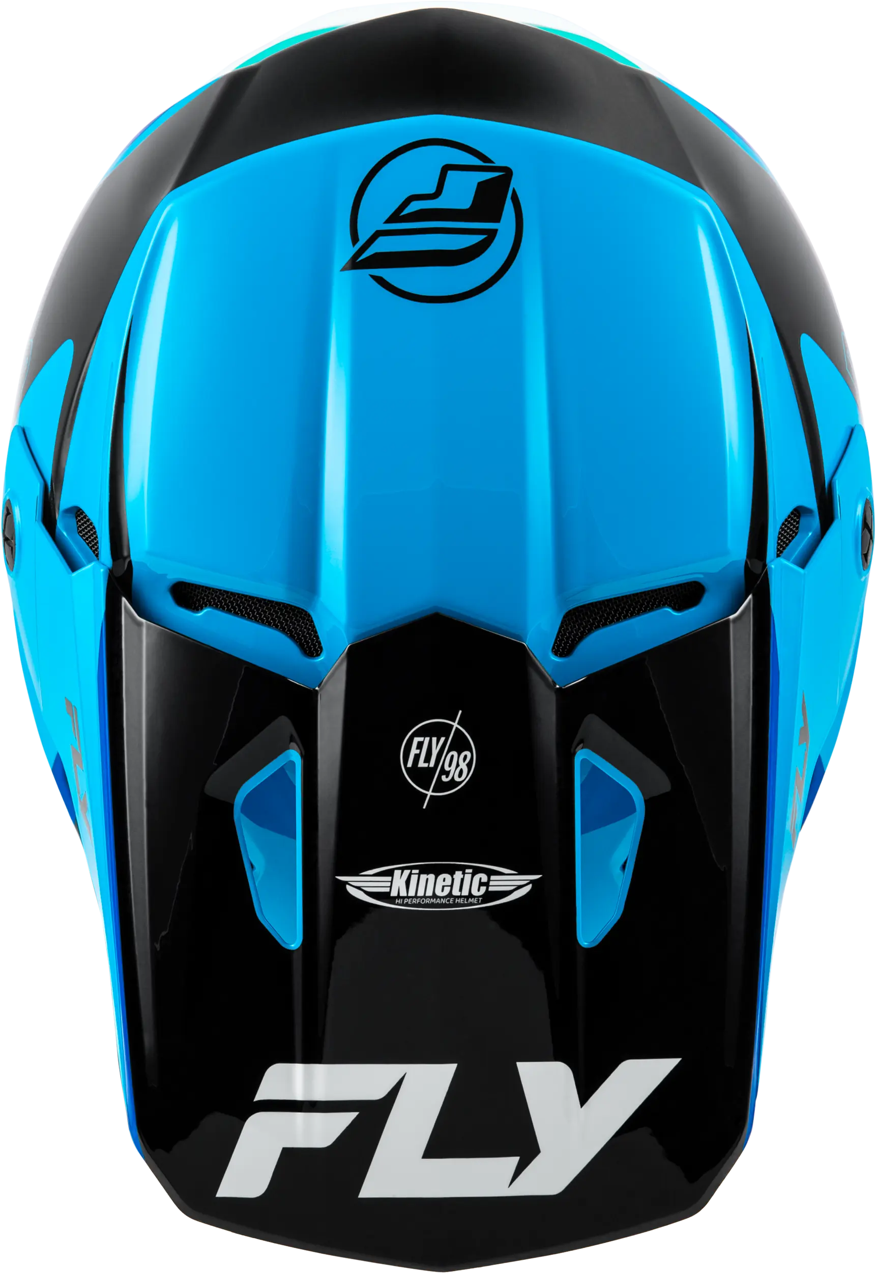 FLY RACING Kinetic Rally Blue/Black/White Helmet - Image 3