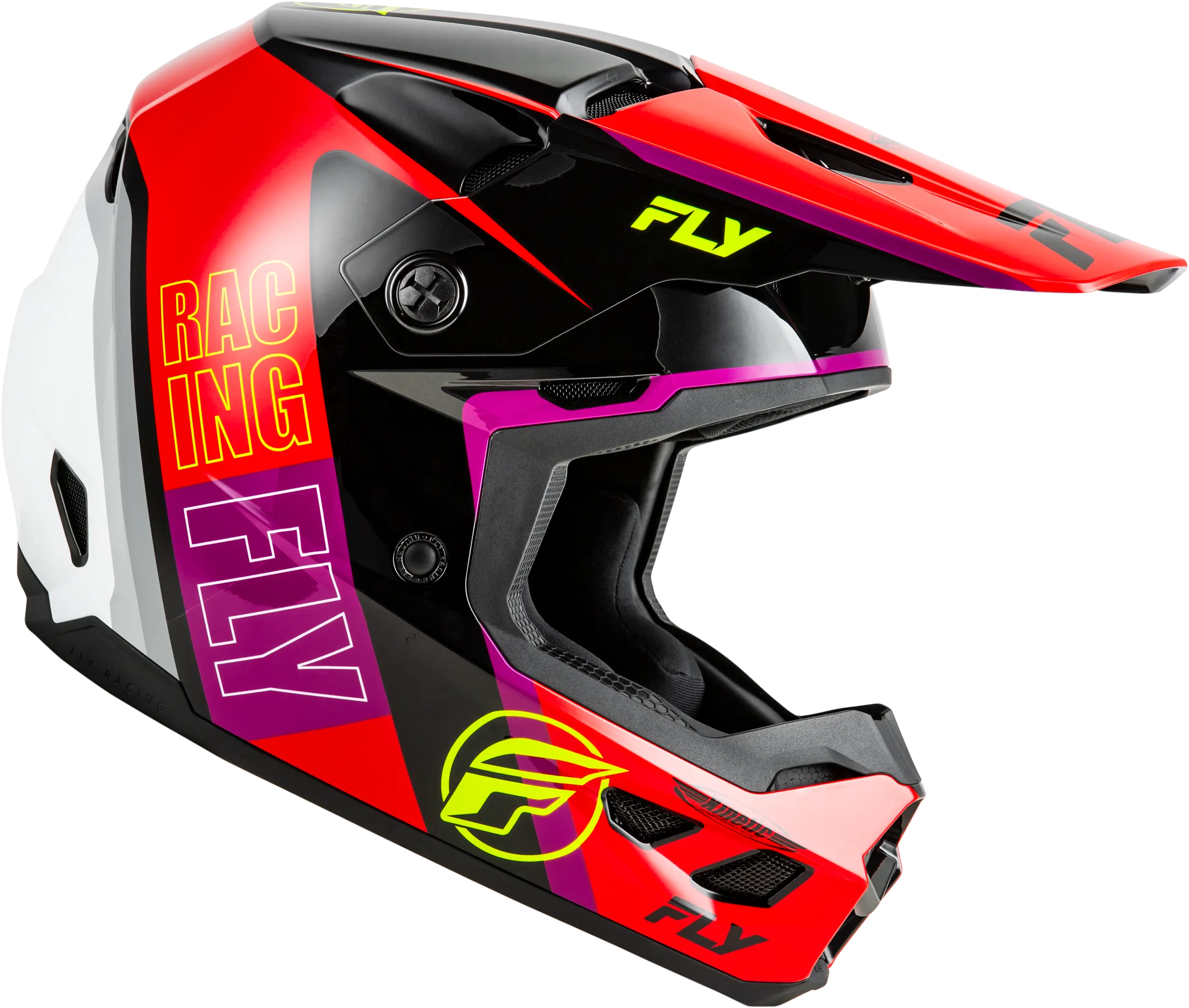 FLY RACING Kinetic Rally Red/Black/White Helmet - Image 4