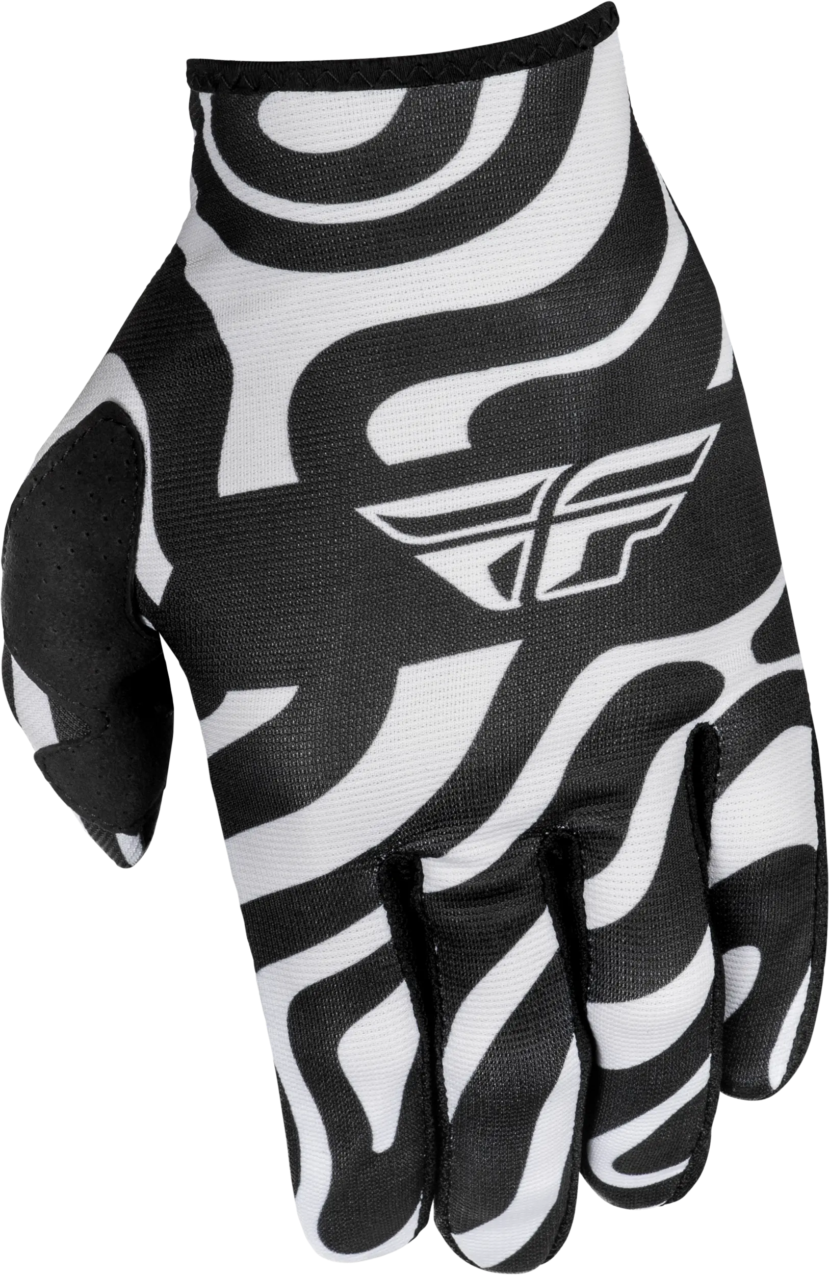 FLY RACING Lite Abyss White/Black Gloves - Image 2