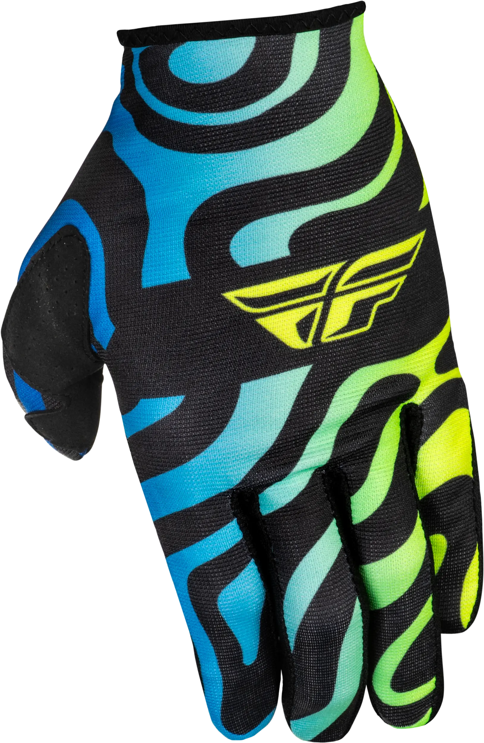 FLY RACING Lite Zen Black/Blue/Hi Vis Gloves - Image 2
