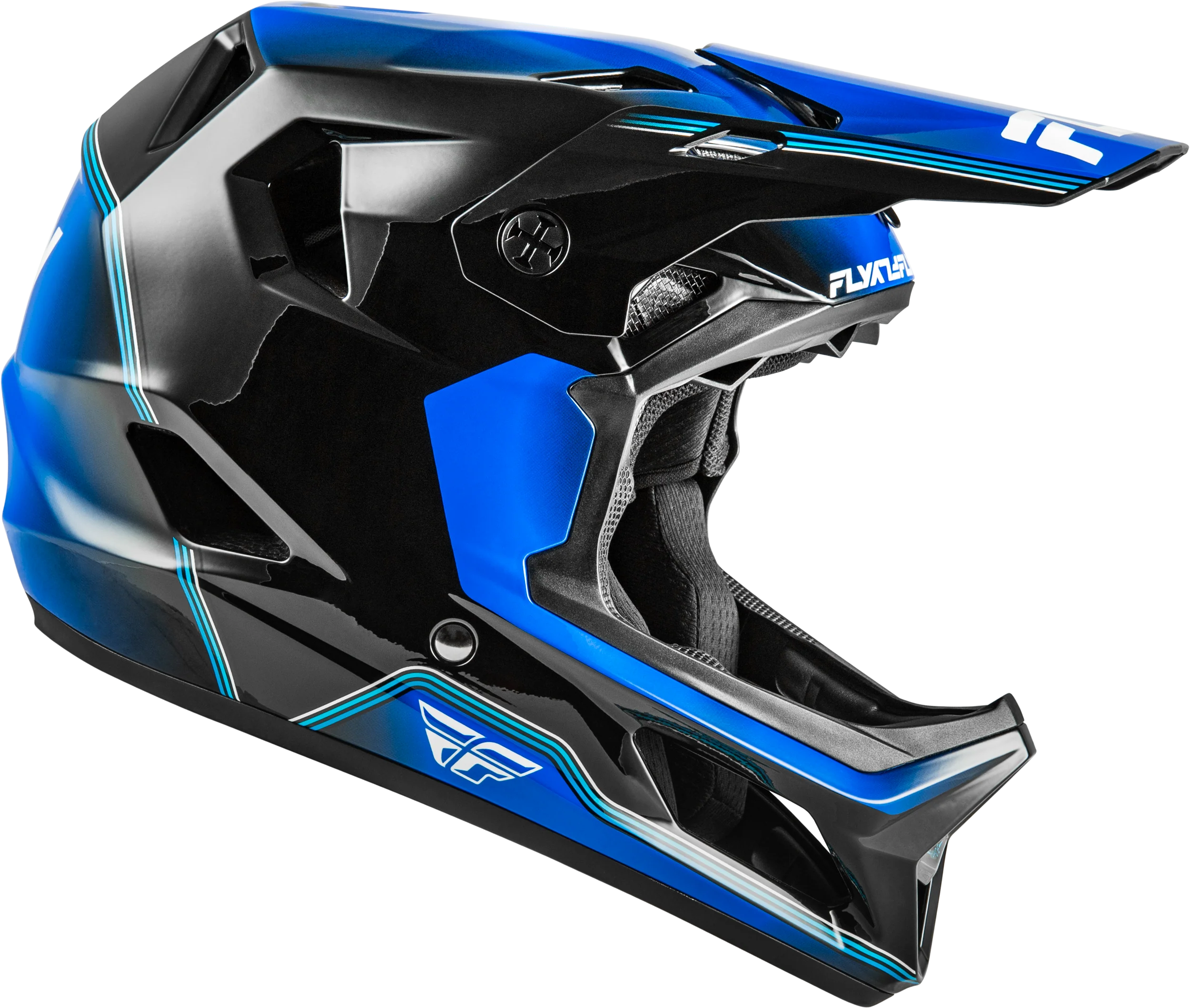 FLY Rayce Repeat Helmet - Black/Blue - eMoto / BMX / Downhill Helmet - Image 4