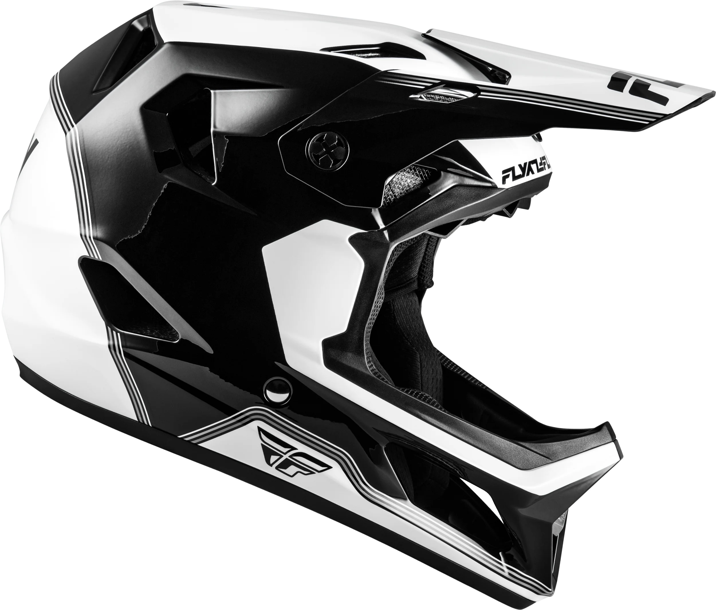 FLY Rayce Repeat Helmet - Black/White - eMoto / BMX / Downhill Helmet - Image 4