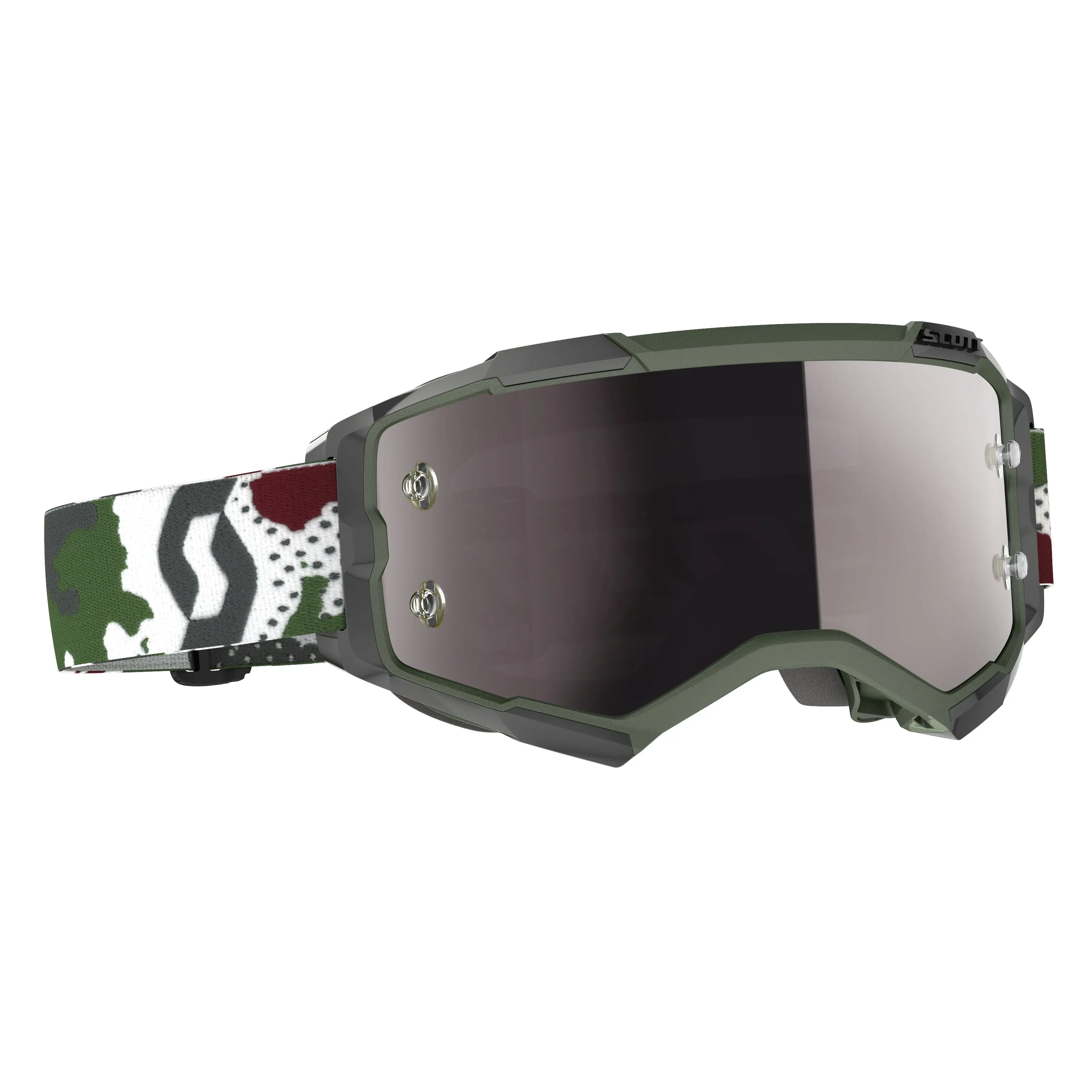 Fury Goggle Dark Green/White Camo W/Silver Chrome Works - Image 3