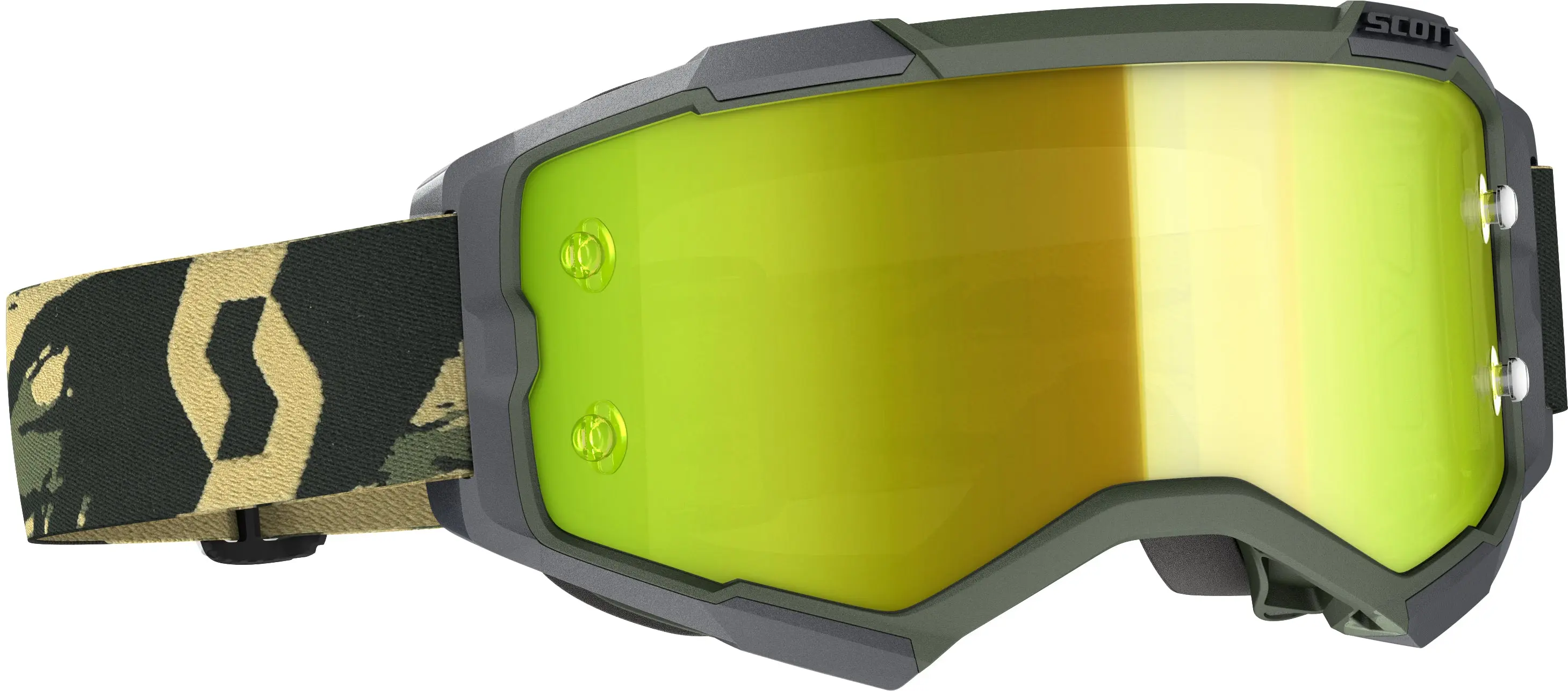 Fury Goggle Miltary Camo Khaki Yellow Chrome Works - Image 2