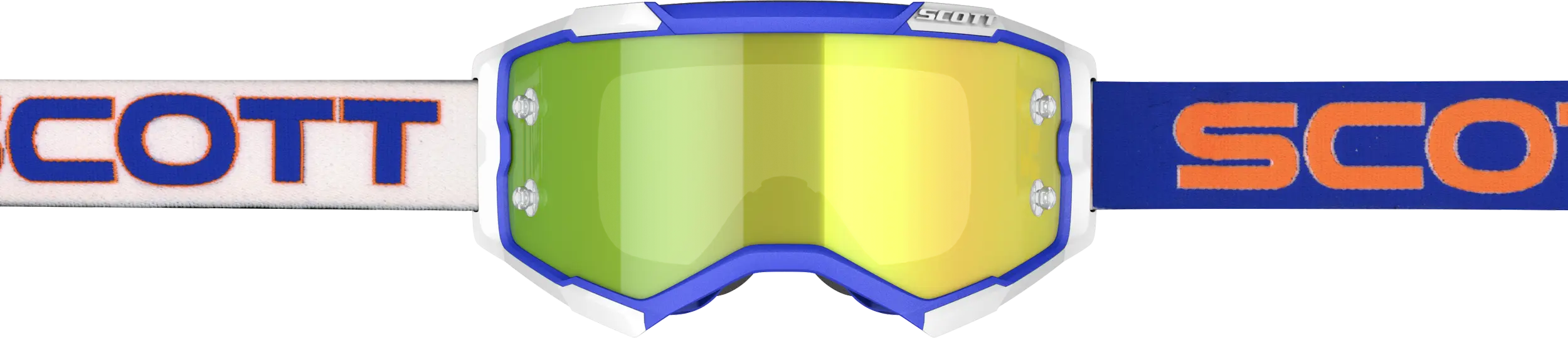 Fury Goggle Retro White/Blue Yellow Chrome Works - Image 2