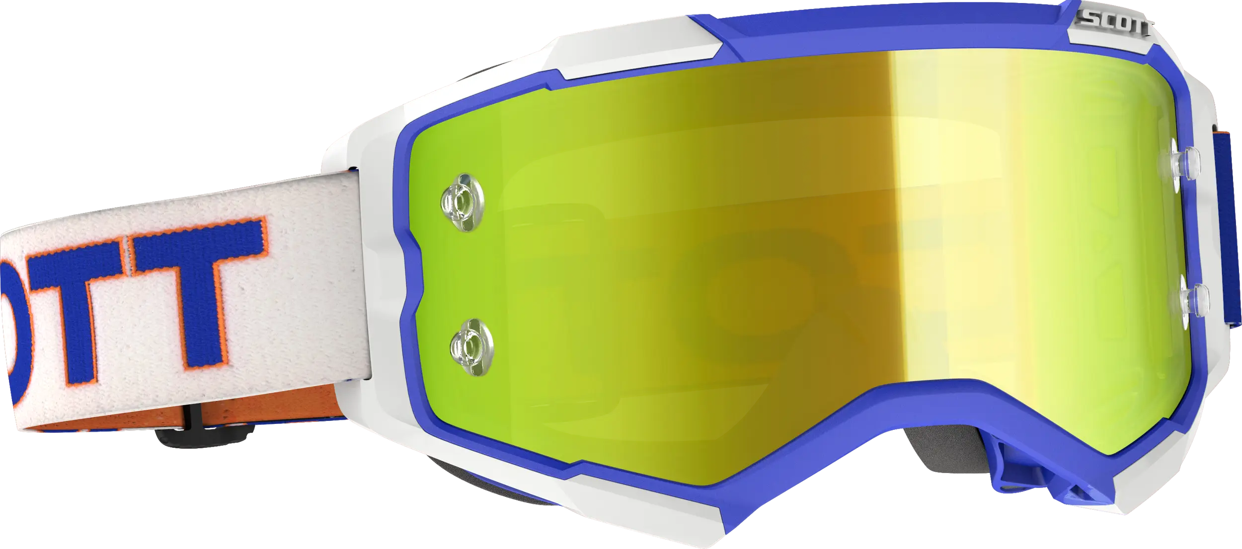 Fury Goggle Retro White/Blue Yellow Chrome Works - Image 3