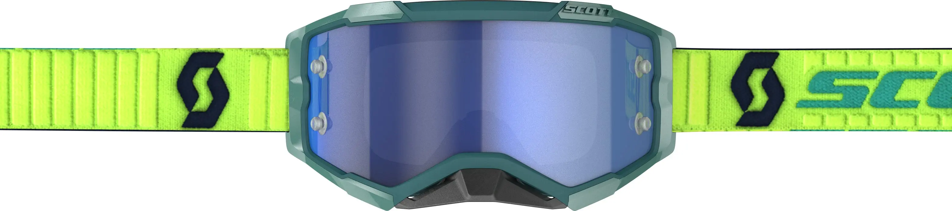 Fury Goggle Teal Blue/Neon Ylw Electric Blue Chrome Works - Image 2