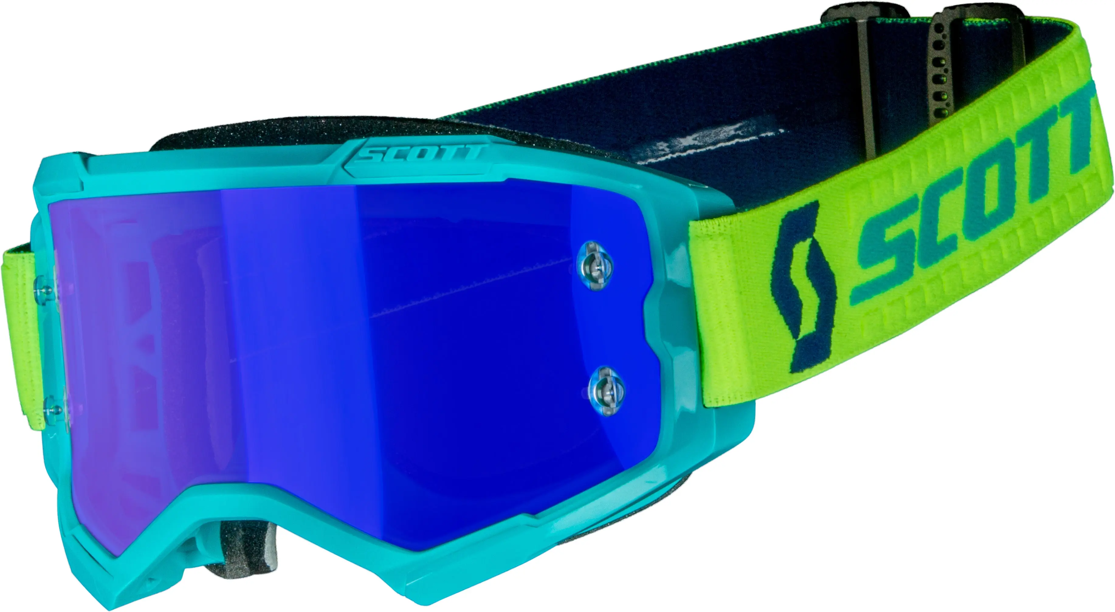 Fury Goggle Teal Blue/Neon Ylw Electric Blue Chrome Works - Image 4