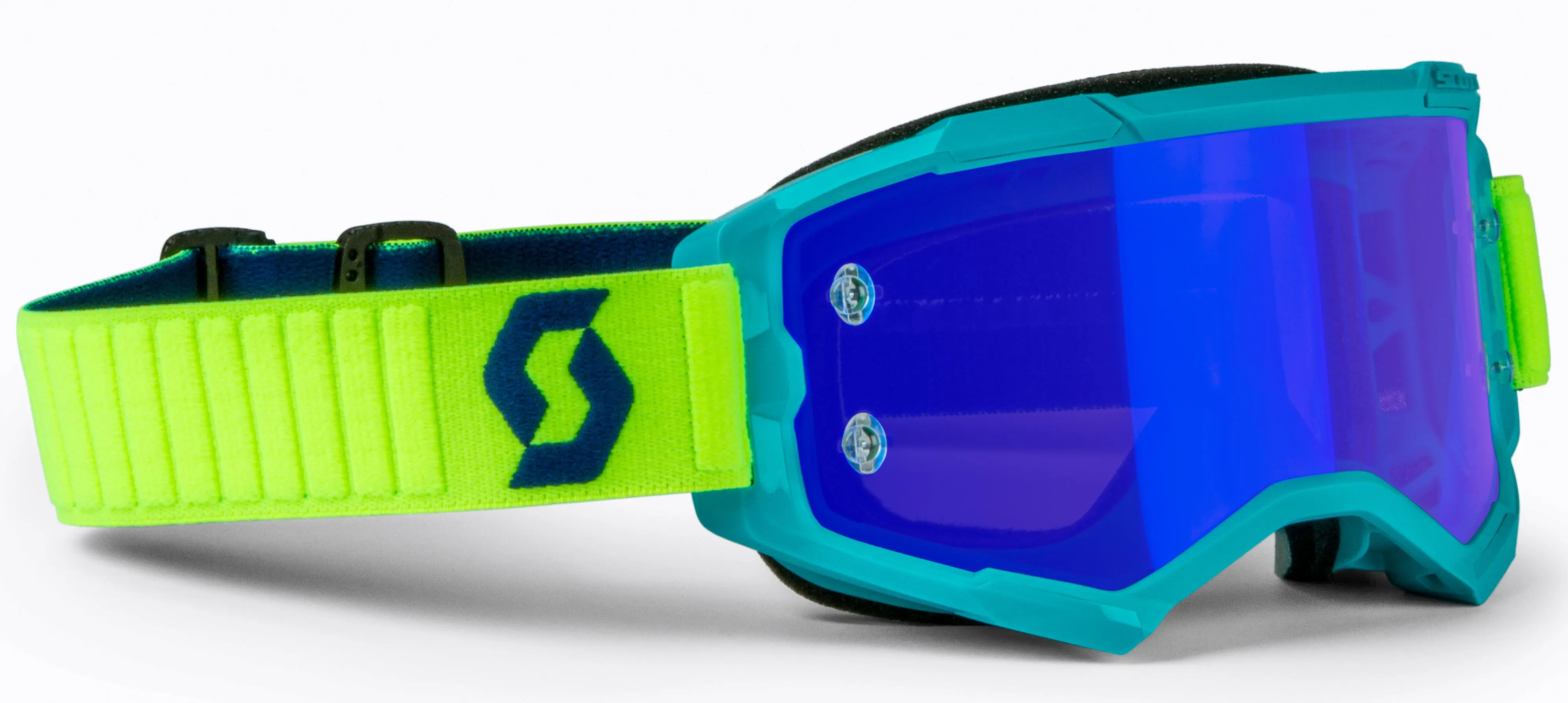 Fury Goggle Teal Blue/Neon Ylw Electric Blue Chrome Works - Image 6