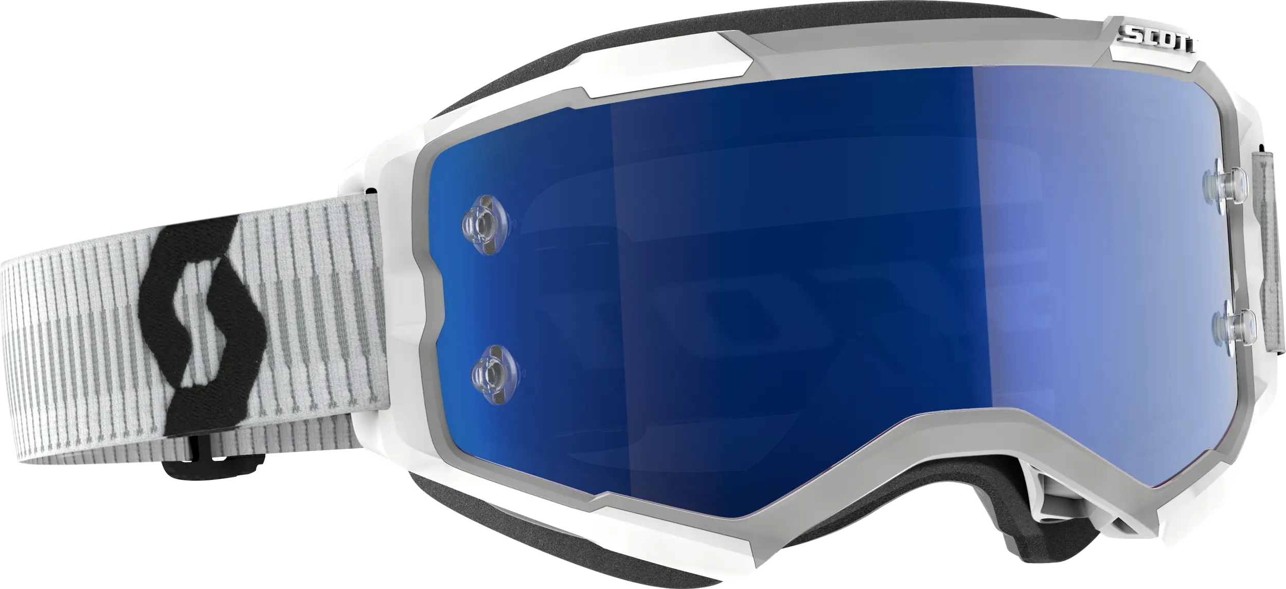 Fury Goggle White Blue Chrome Works - Image 2