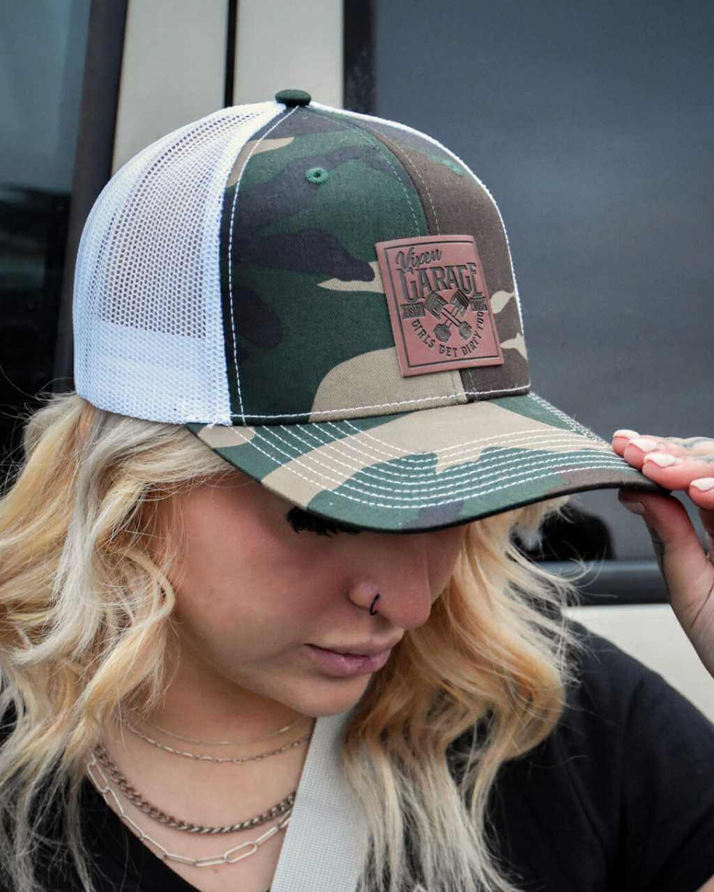 Garage Girls Camo Trucker Hat - Image 2