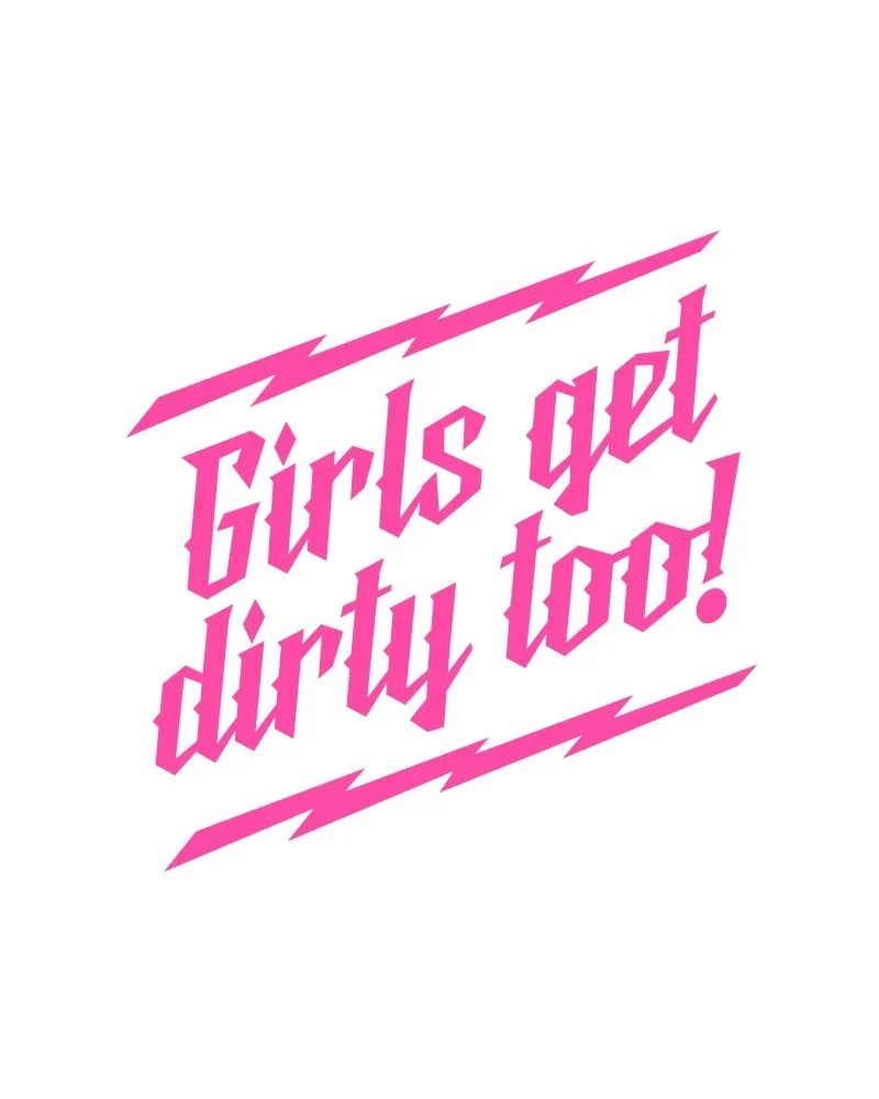 Girls Get Dirty Too! Lightning Decal 6" x 6" - Image 2