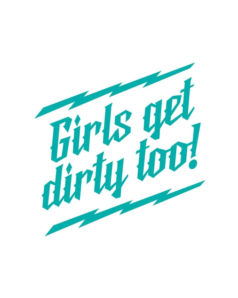 Girls Get Dirty Too! Lightning Decal 6" x 6" - Image 3
