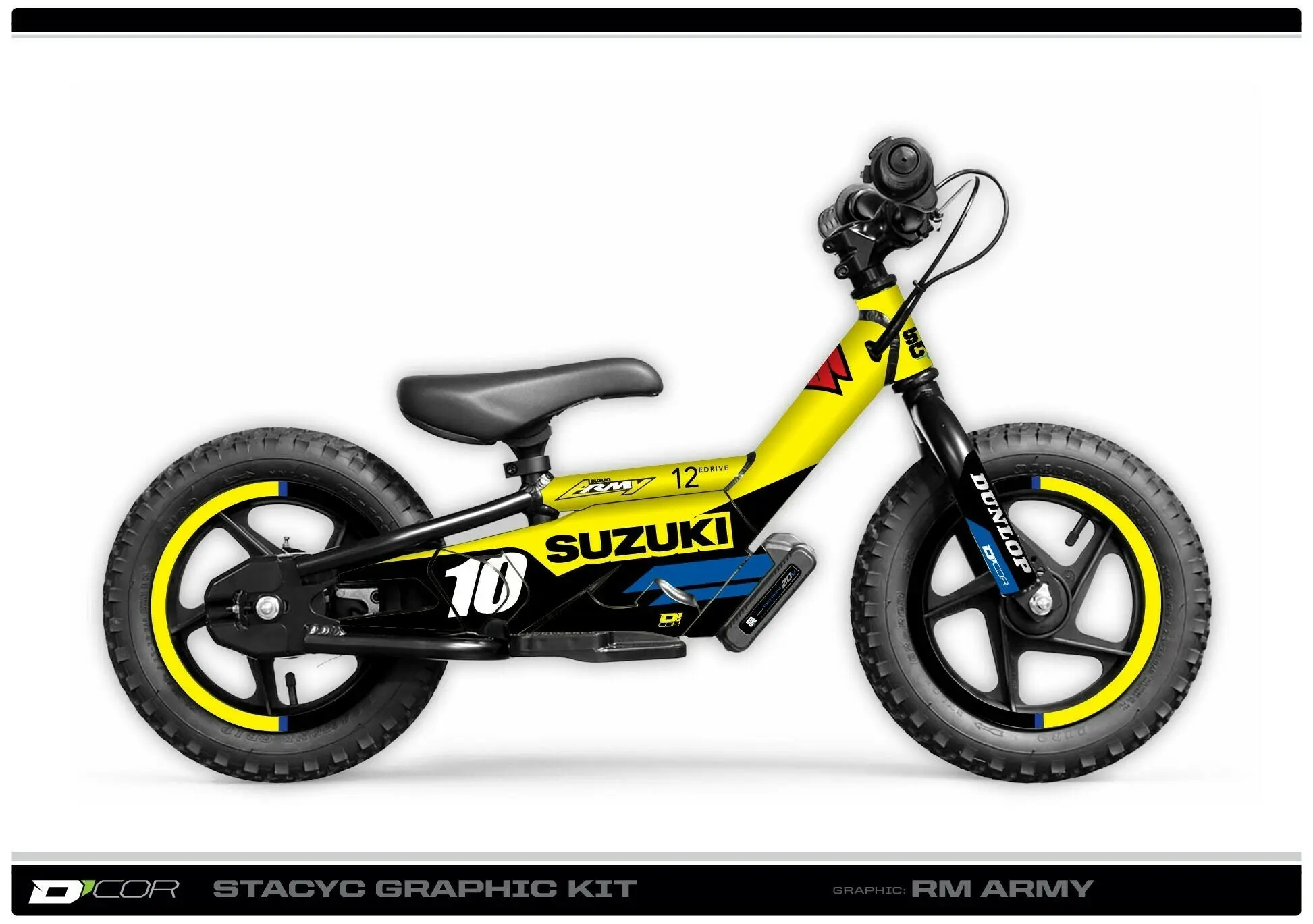 STACYC Graphic Kit - Suzuki 16" Stacyc 16e - Suzuki Yellow STACYC Graphics