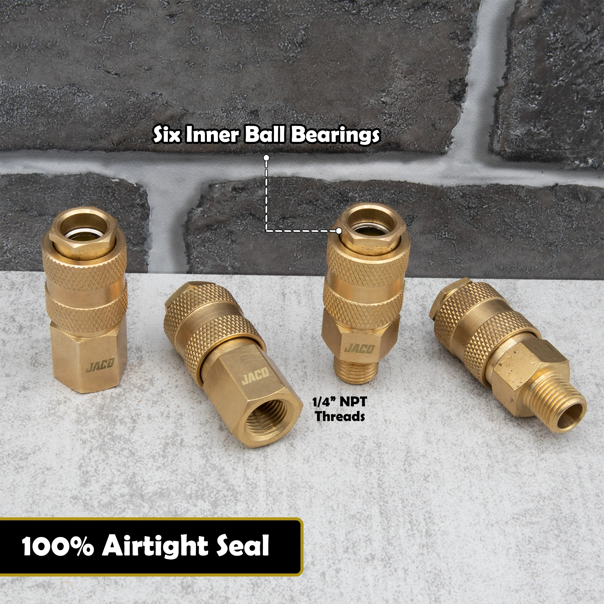 Hi-Flo Quick Connect Air Fittings | Plug & Coupler Kit - 1/4" NPT (Set of 12) - Image 6