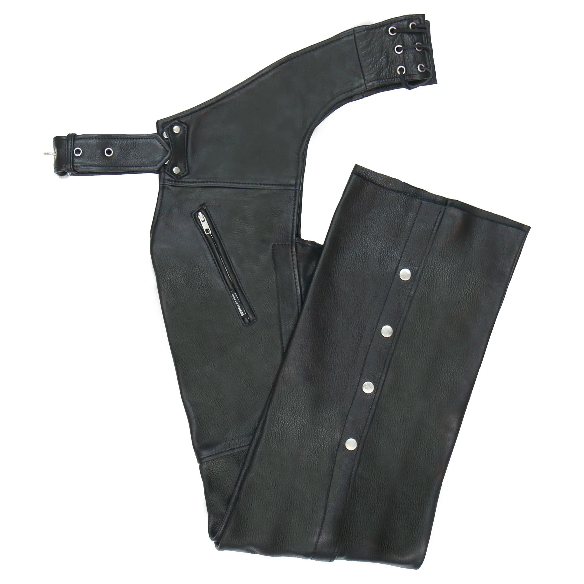 Hot Leathers 2 Pocket Mesh Lined Leather Chaps - Image 5