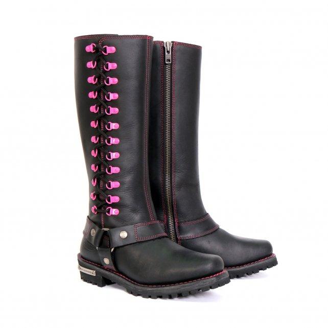 Hot Leathers BTL1006 Ladies 14-inch Black Knee-High Leather Boots with Side Zipper Entry - Image 6
