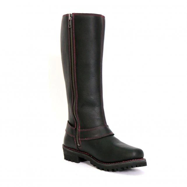 Hot Leathers BTL1006 Ladies 14-inch Black Knee-High Leather Boots with Side Zipper Entry - Image 8