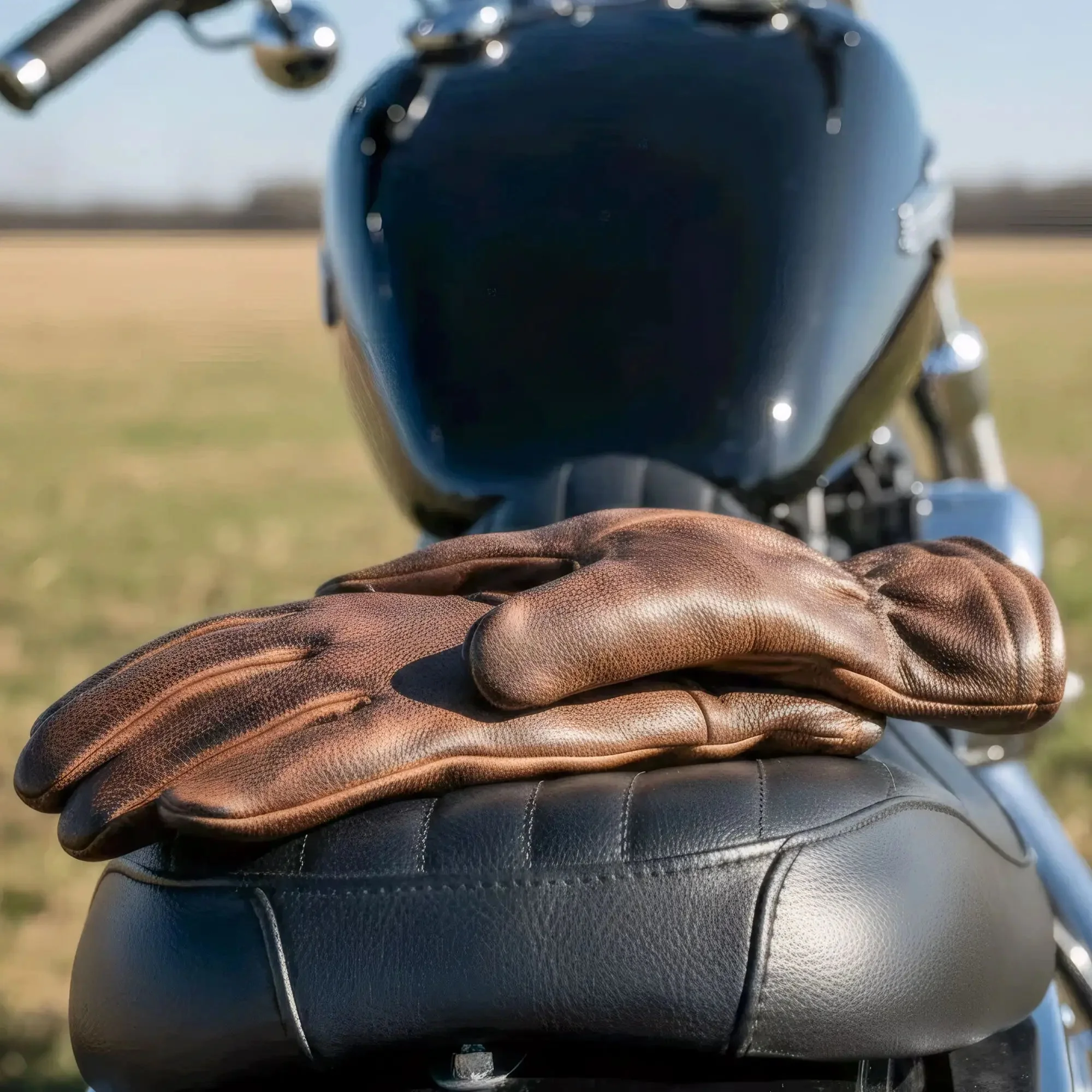 Hot Leathers Distressed Brown Driving Gloves - Image 4