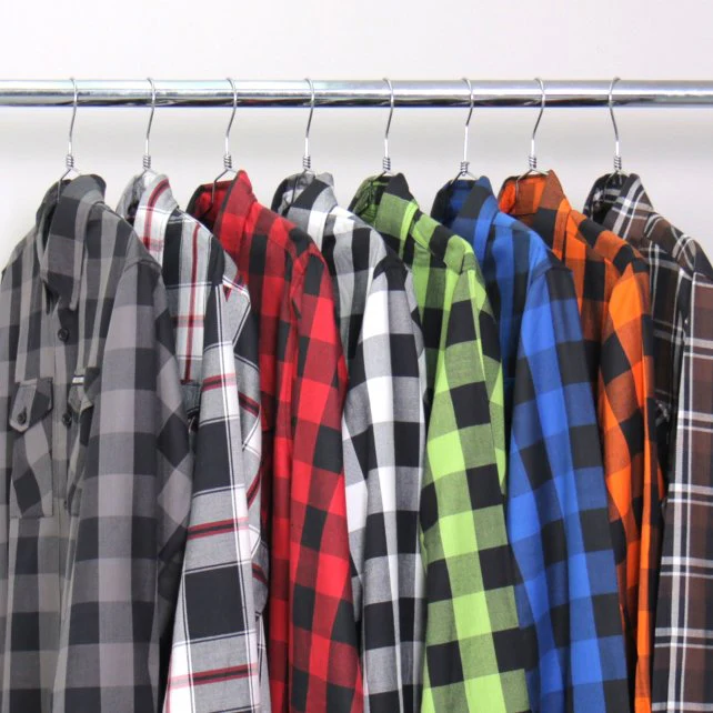 Hot Leathers FLM2004 Mens Black and White Long Sleeve Flannel Shirt - Image 4