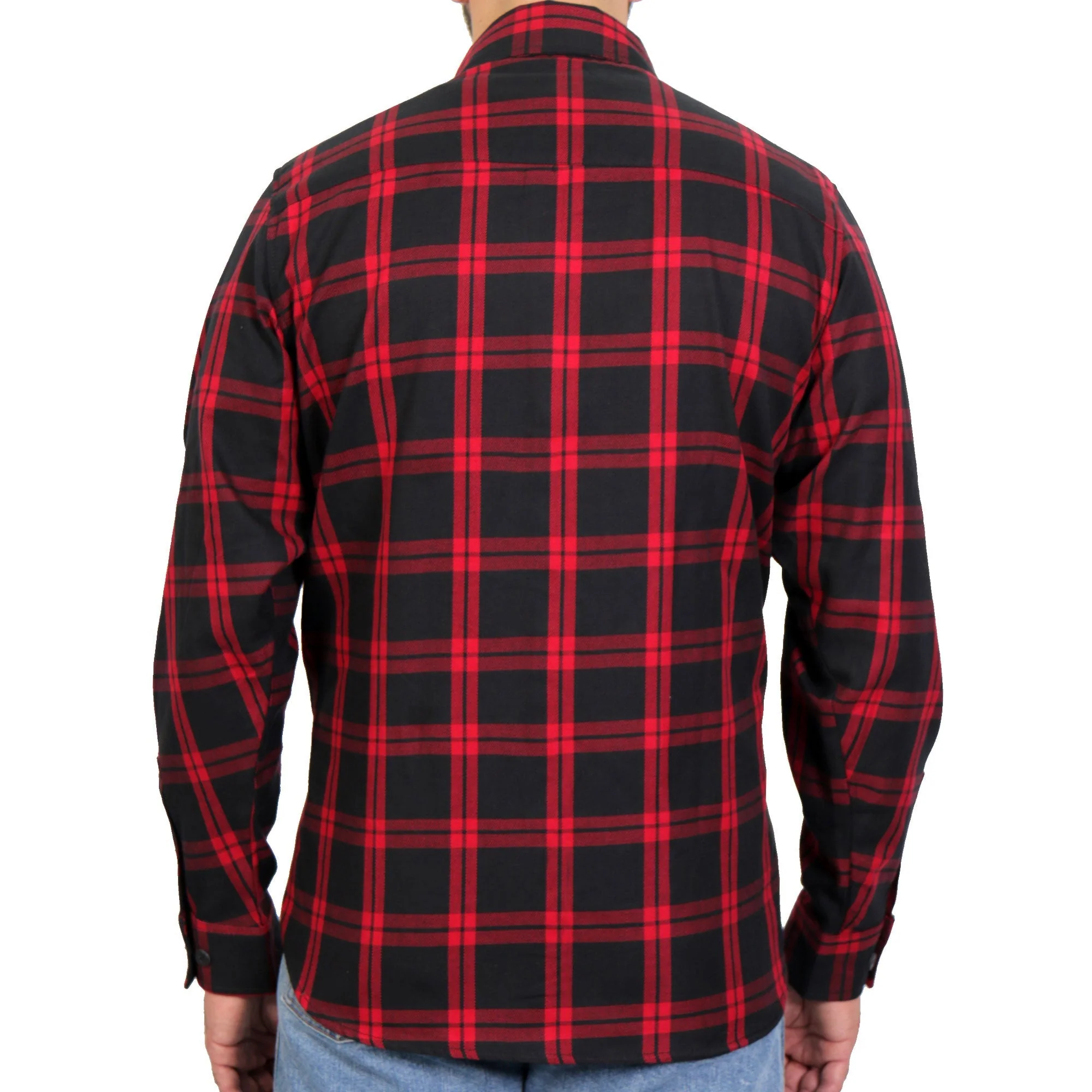 Hot Leathers FLM2021 Men's 'Red and Black' Flannel Long Sleeve Shirt - Image 3