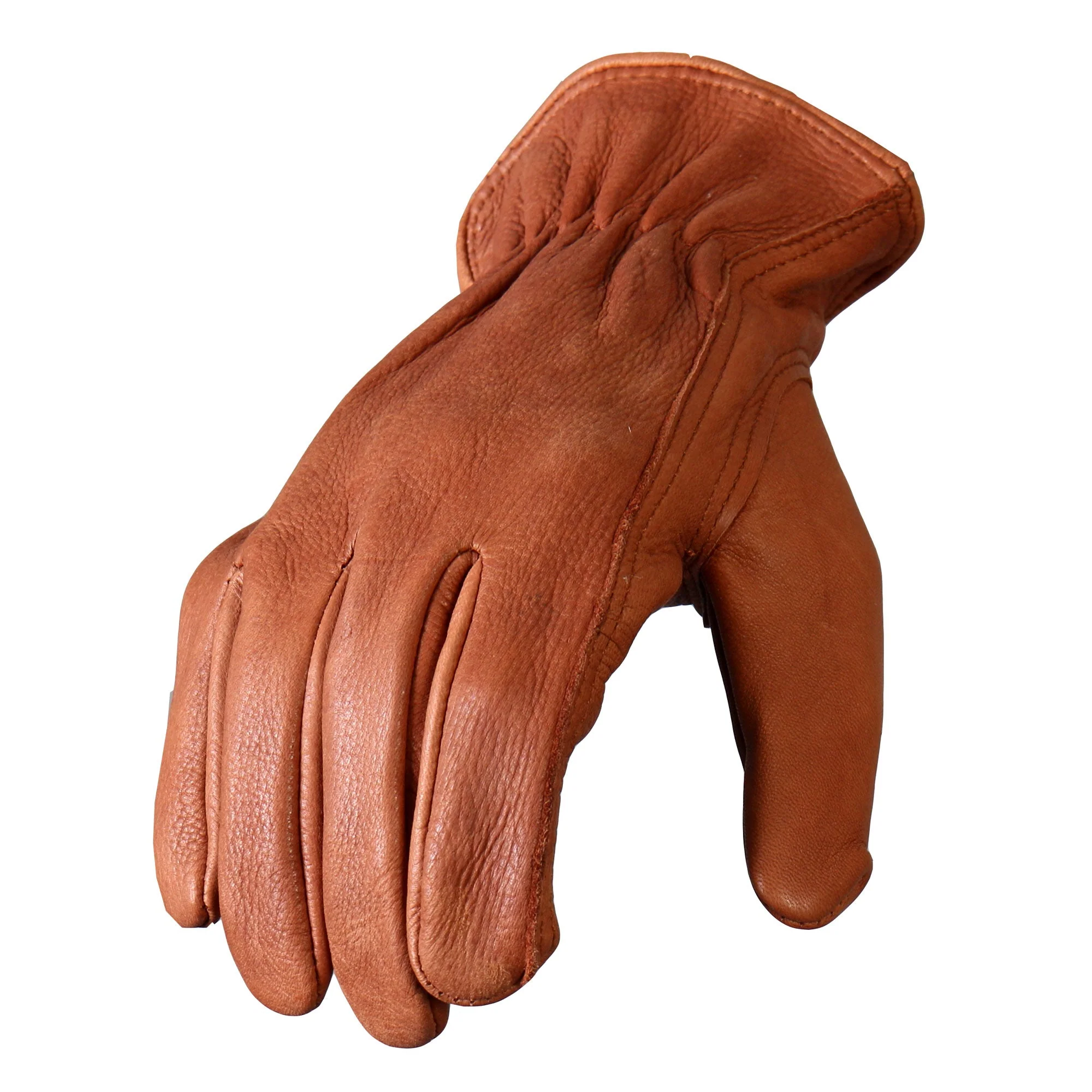 Hot Leathers GVD1013 Brown Deerskin Leather Driving Gloves - Image 2