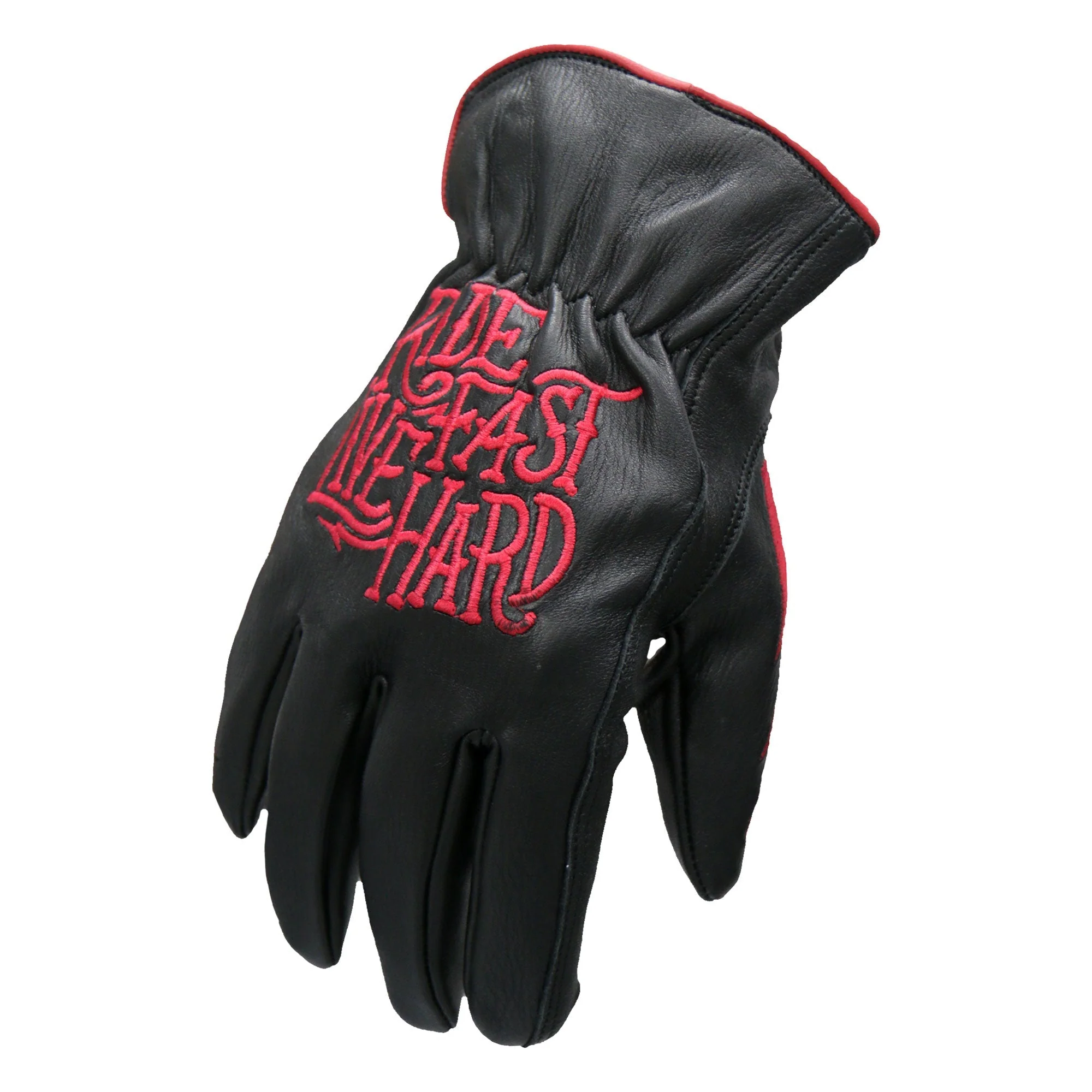 Hot Leathers GVD2002 Uni-Sex Black 'Bolt' Deer Skin Leather Gloves - Image 2