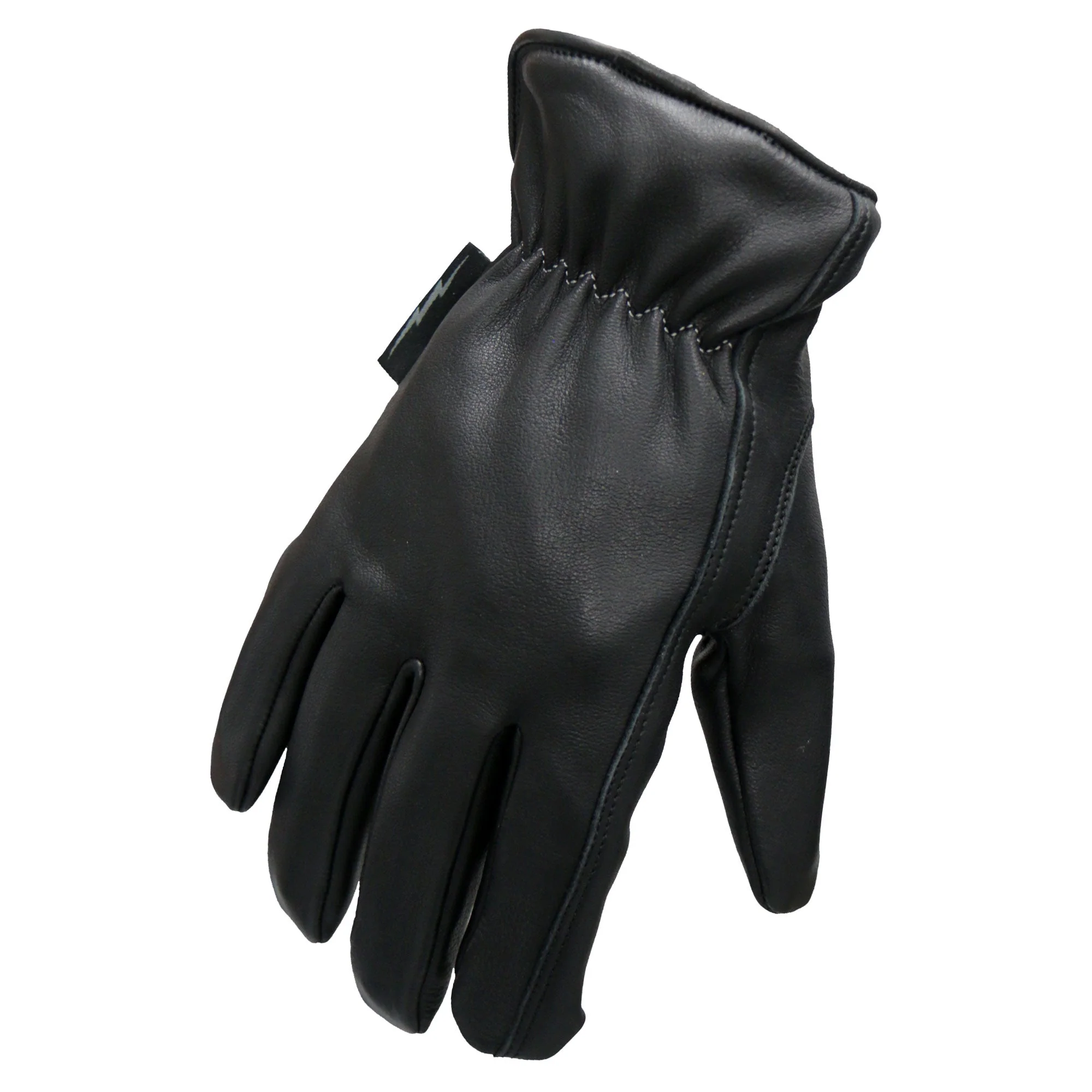 Hot Leathers GVD2003 Uni-Sex 'Grey and Black Flannel Lined' Deer Skin Leather Gloves - Image 2