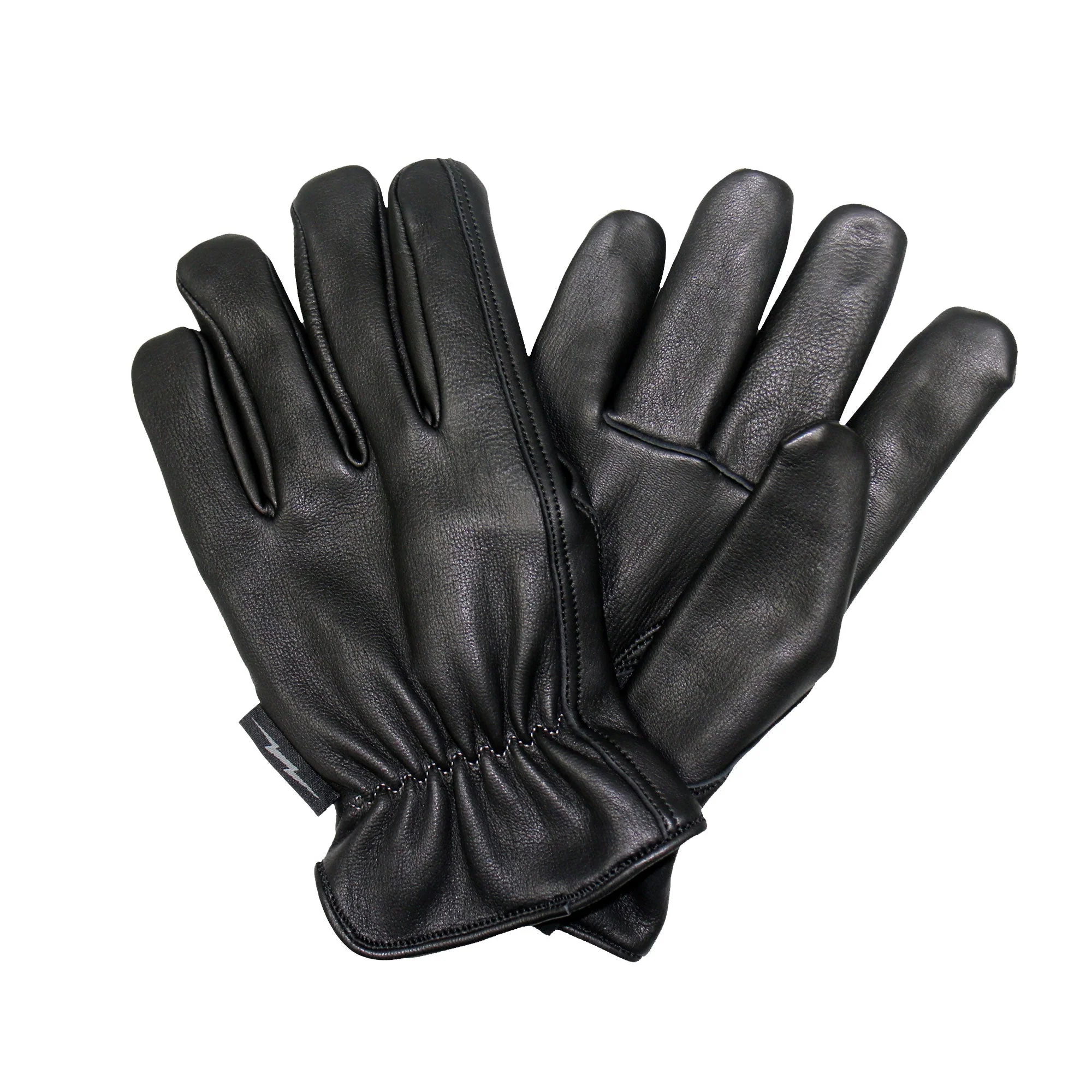 Hot Leathers GVD2003 Uni-Sex 'Grey and Black Flannel Lined' Deer Skin Leather Gloves - Image 4