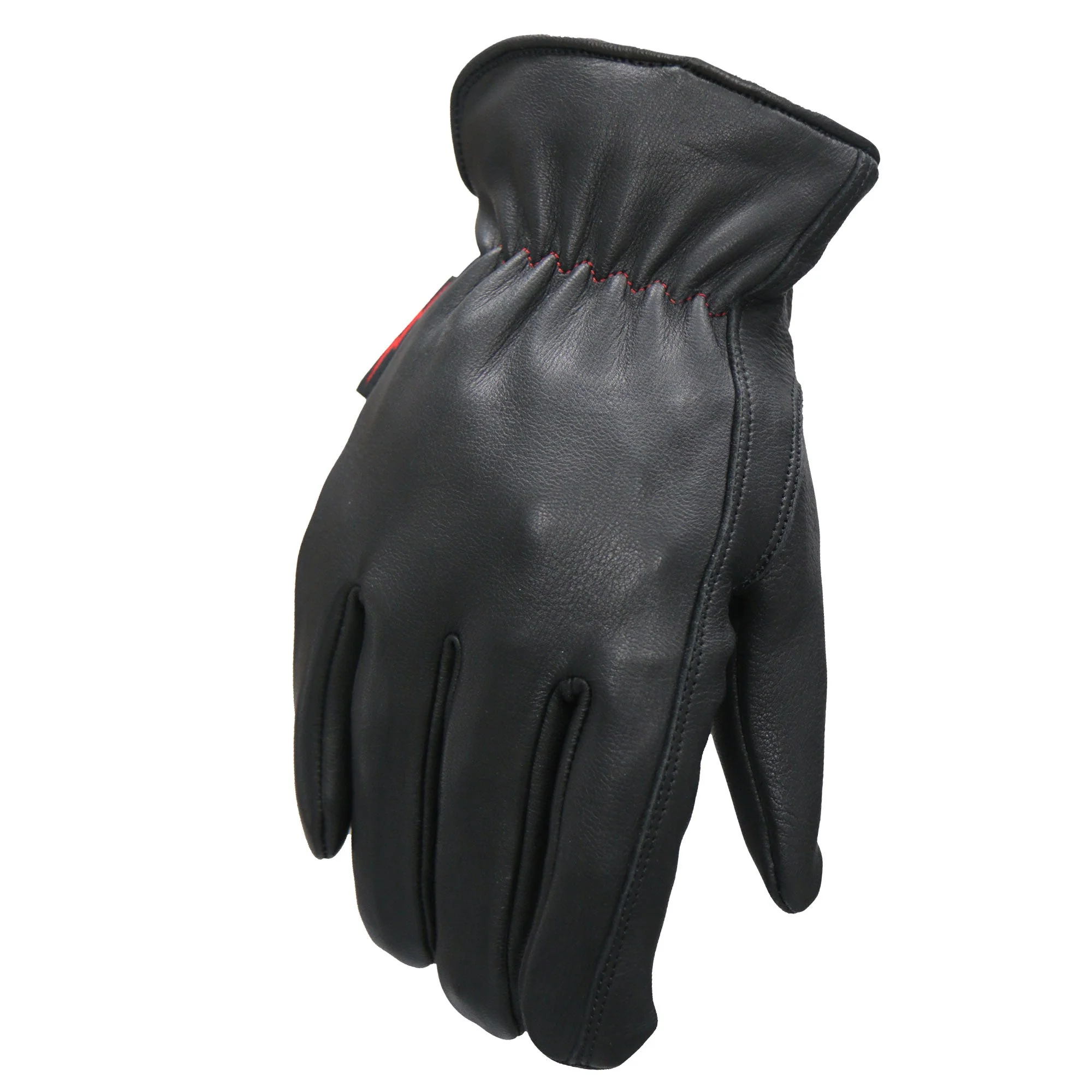 Hot Leathers GVD2004 Uni-Sex 'Red and Black Flannel Lined' Deer Skin Leather Gloves - Image 2