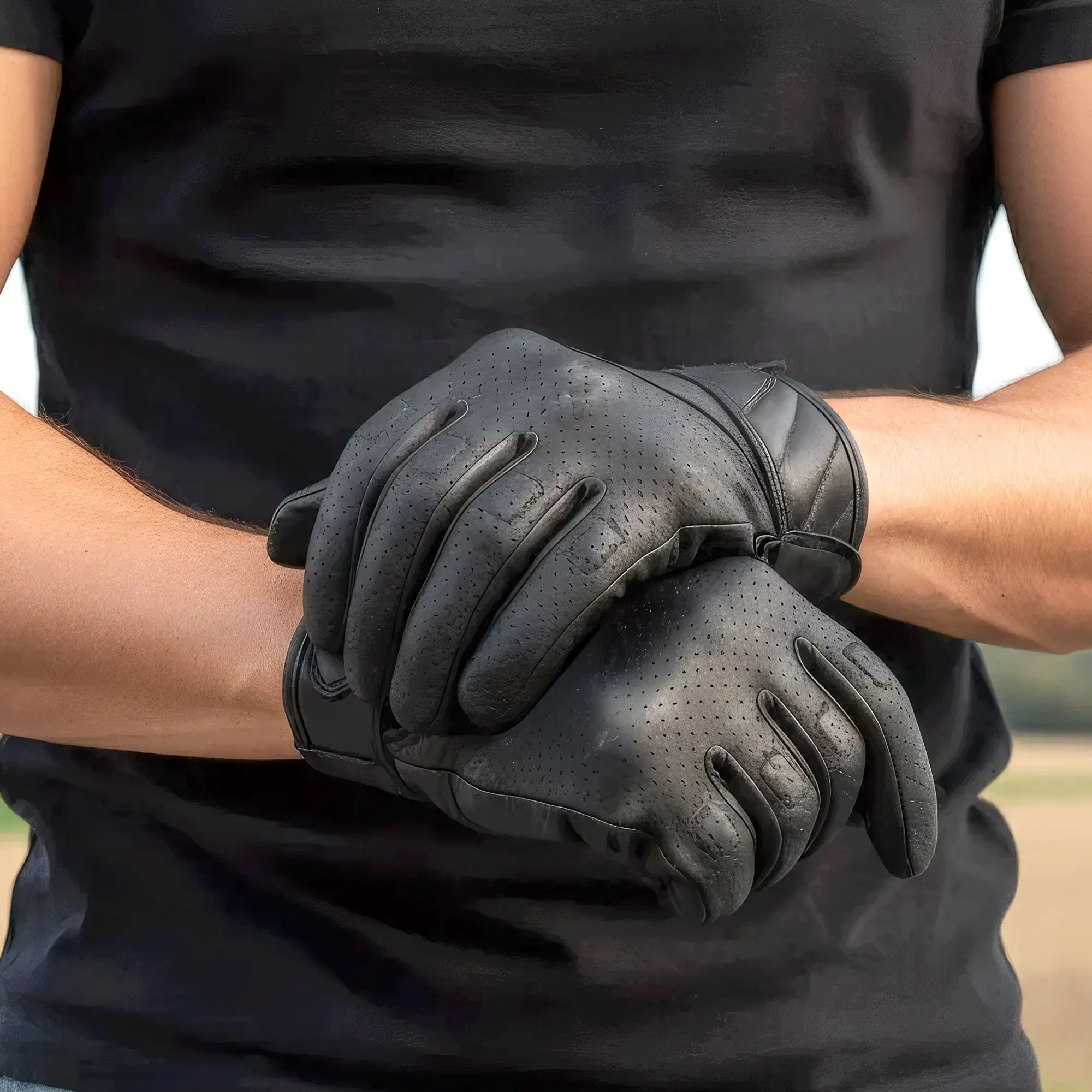 Hot Leathers GVM1023 Naked Leather Vented Knuckle Guard Gloves - Image 4