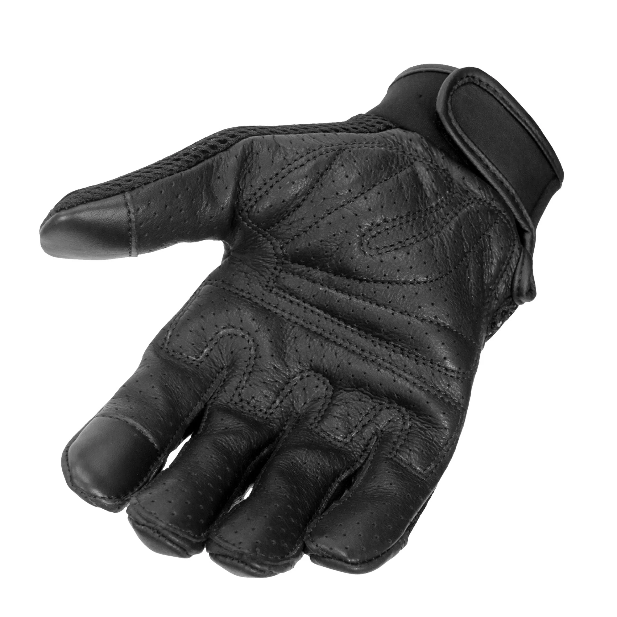 Hot Leathers GVM1027 Mens Mesh and Leather Gloves with Piping - Image 3