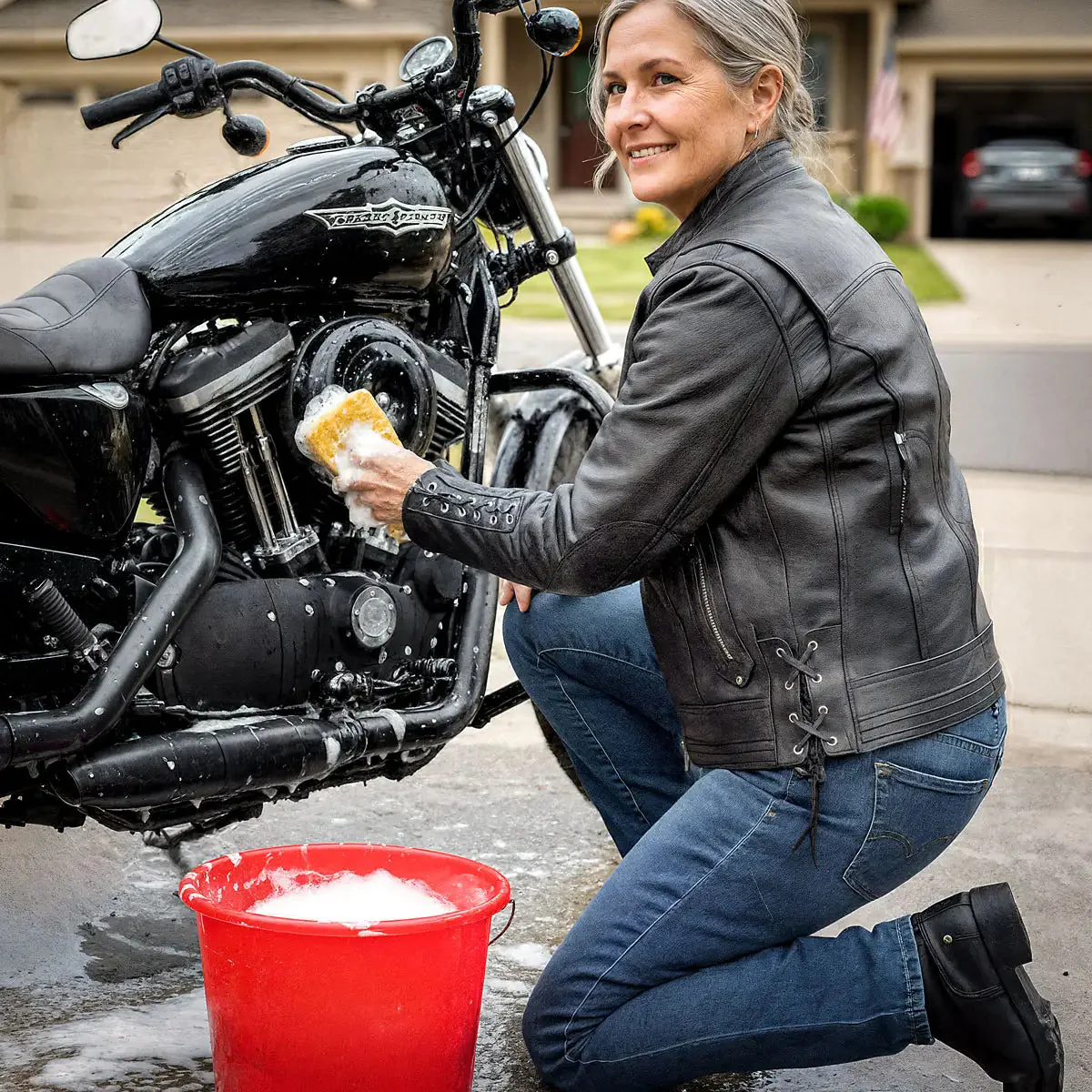 Hot Leathers JKL1025 Ladies Motorcycle style Lace Up Sleeves Leather Biker Jacket - Image 21