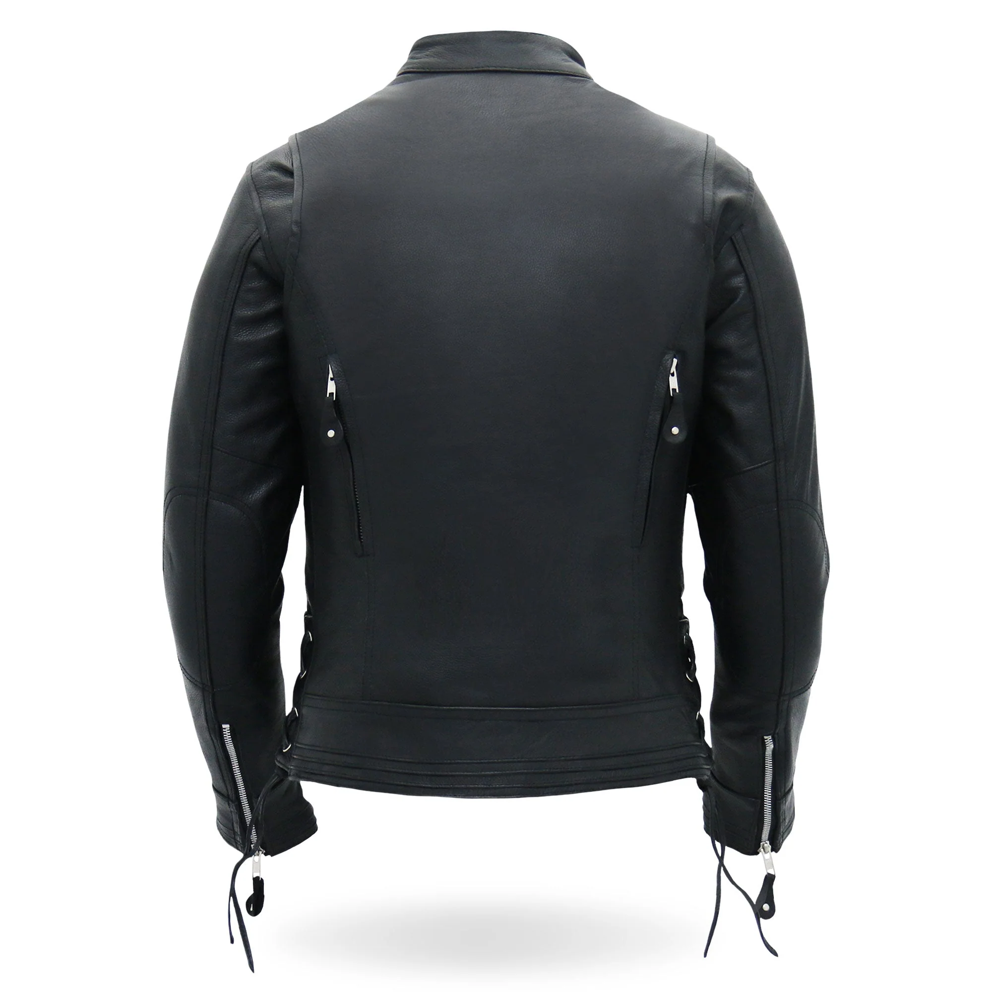 Hot Leathers JKL1025 Ladies Motorcycle style Lace Up Sleeves Leather Biker Jacket - Image 6