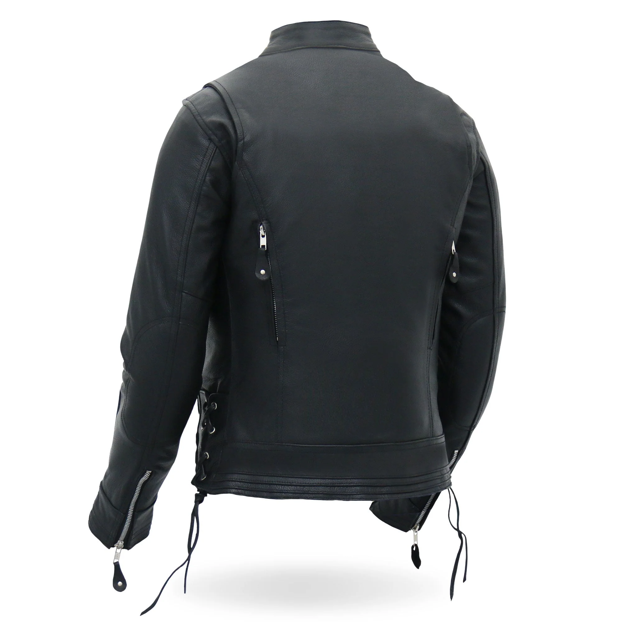 Hot Leathers JKL1025 Ladies Motorcycle style Lace Up Sleeves Leather Biker Jacket - Image 7