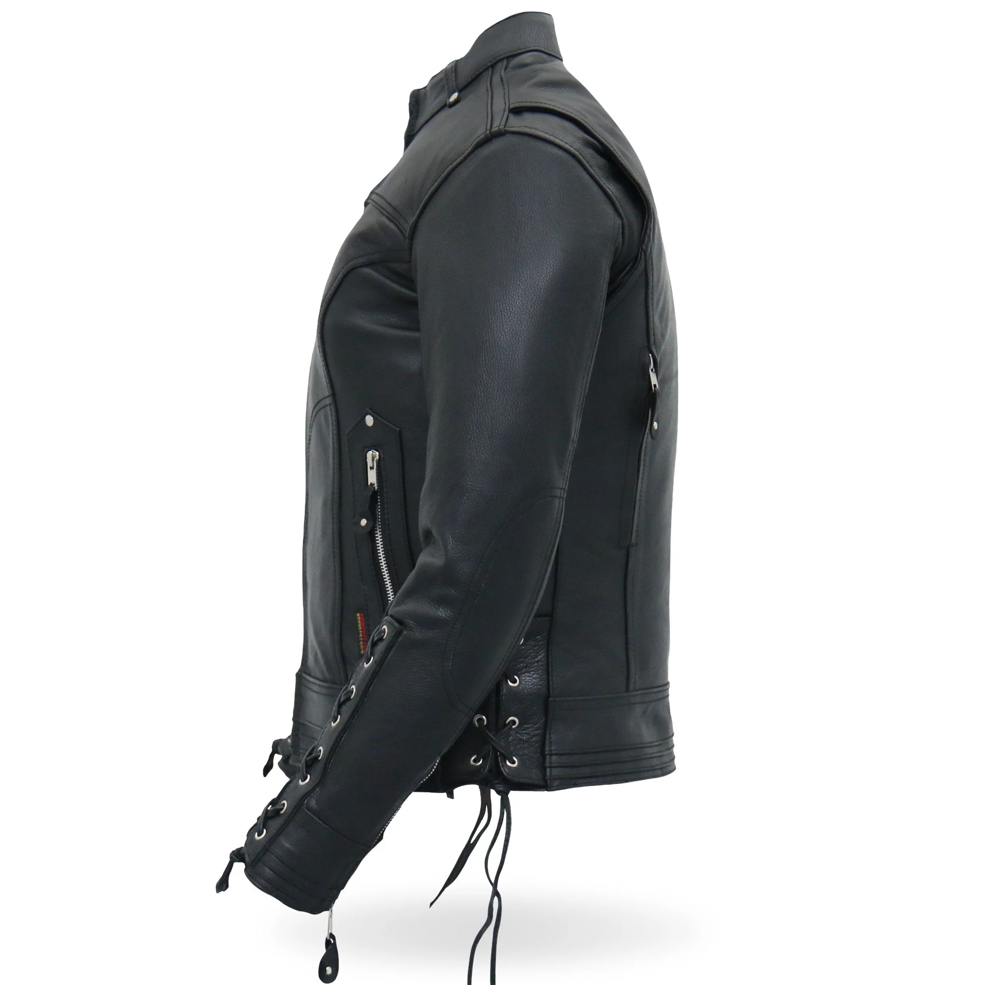 Hot Leathers JKL1025 Ladies Motorcycle style Lace Up Sleeves Leather Biker Jacket - Image 8