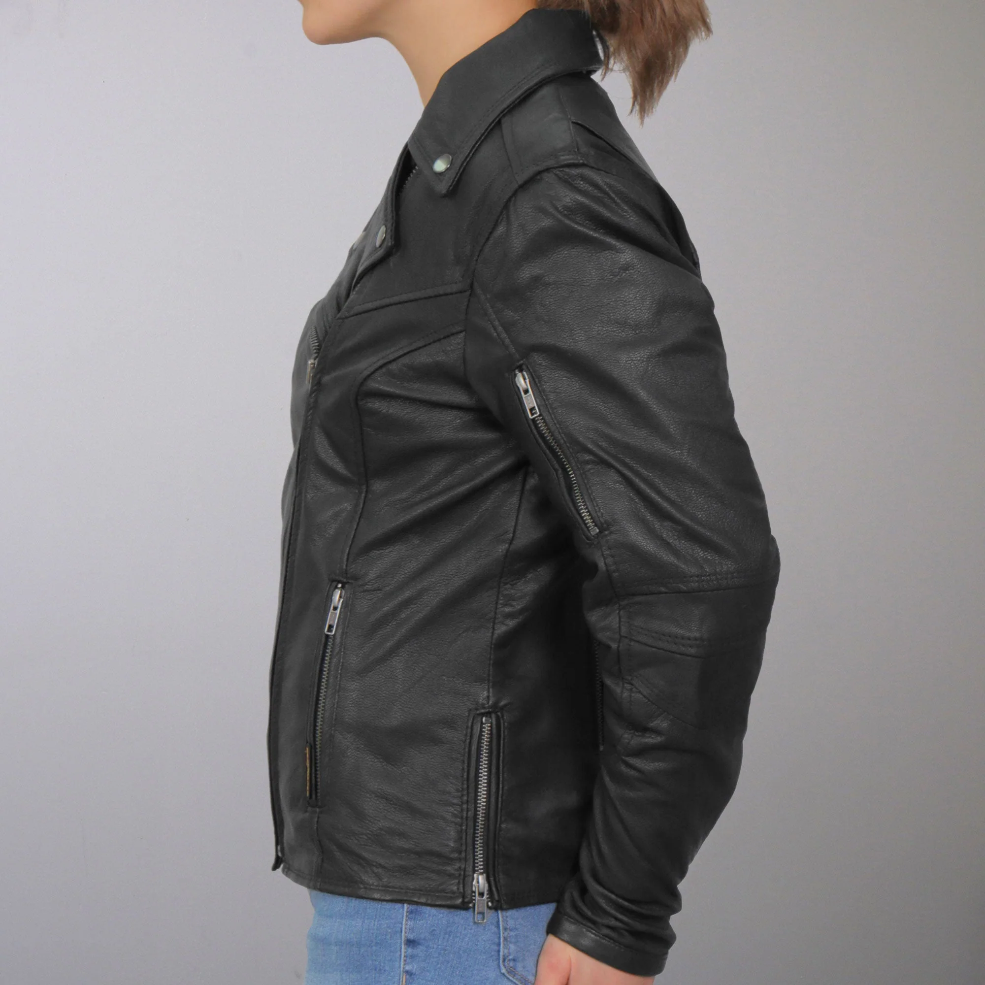 Hot Leathers JKL1029 Ladies Leather Motorcycle Concealed carry Biker Jacket with Vents and Side Zippers - Image 13