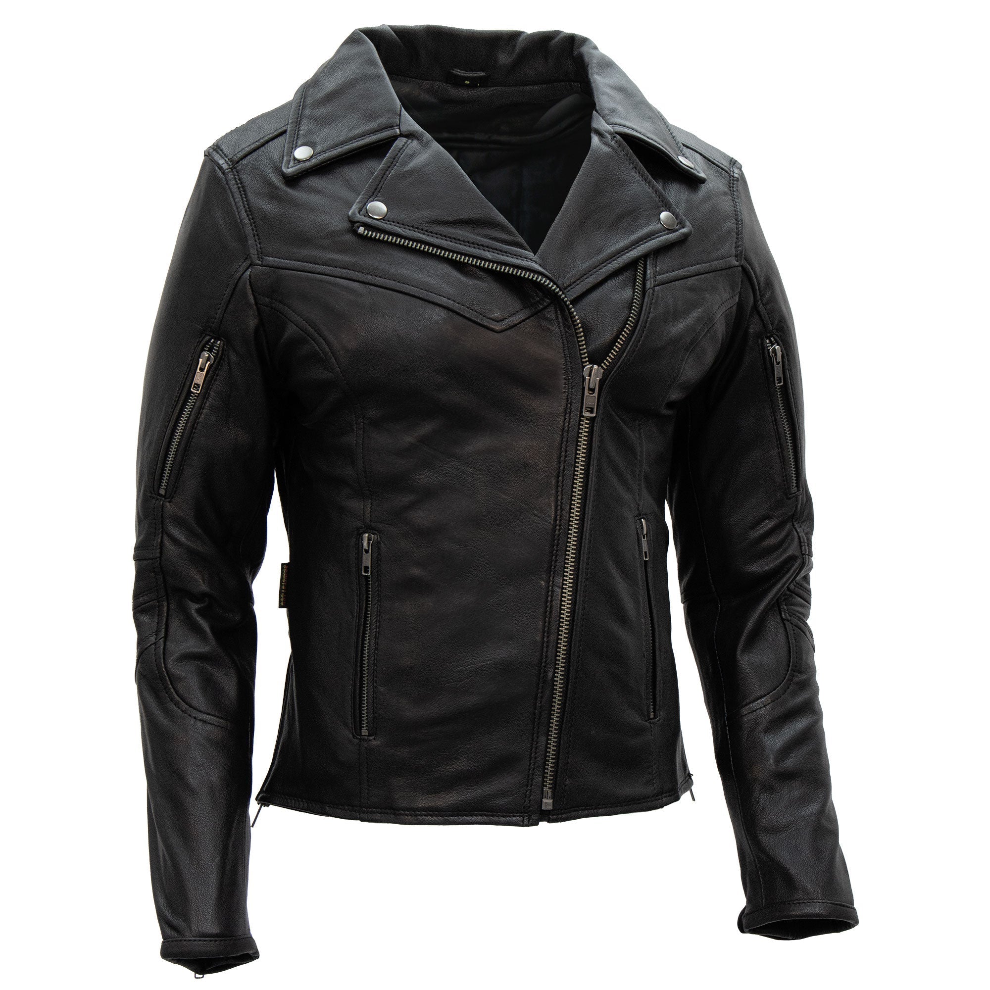 Hot Leathers JKL1029 Ladies Leather Motorcycle Concealed carry Biker Jacket with Vents and Side Zippers - Image 2