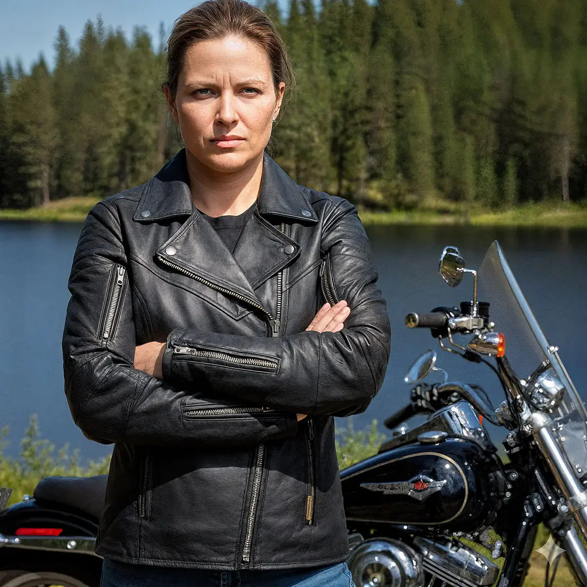 Hot Leathers JKL1029 Ladies Leather Motorcycle Concealed carry Biker Jacket with Vents and Side Zippers - Image 25