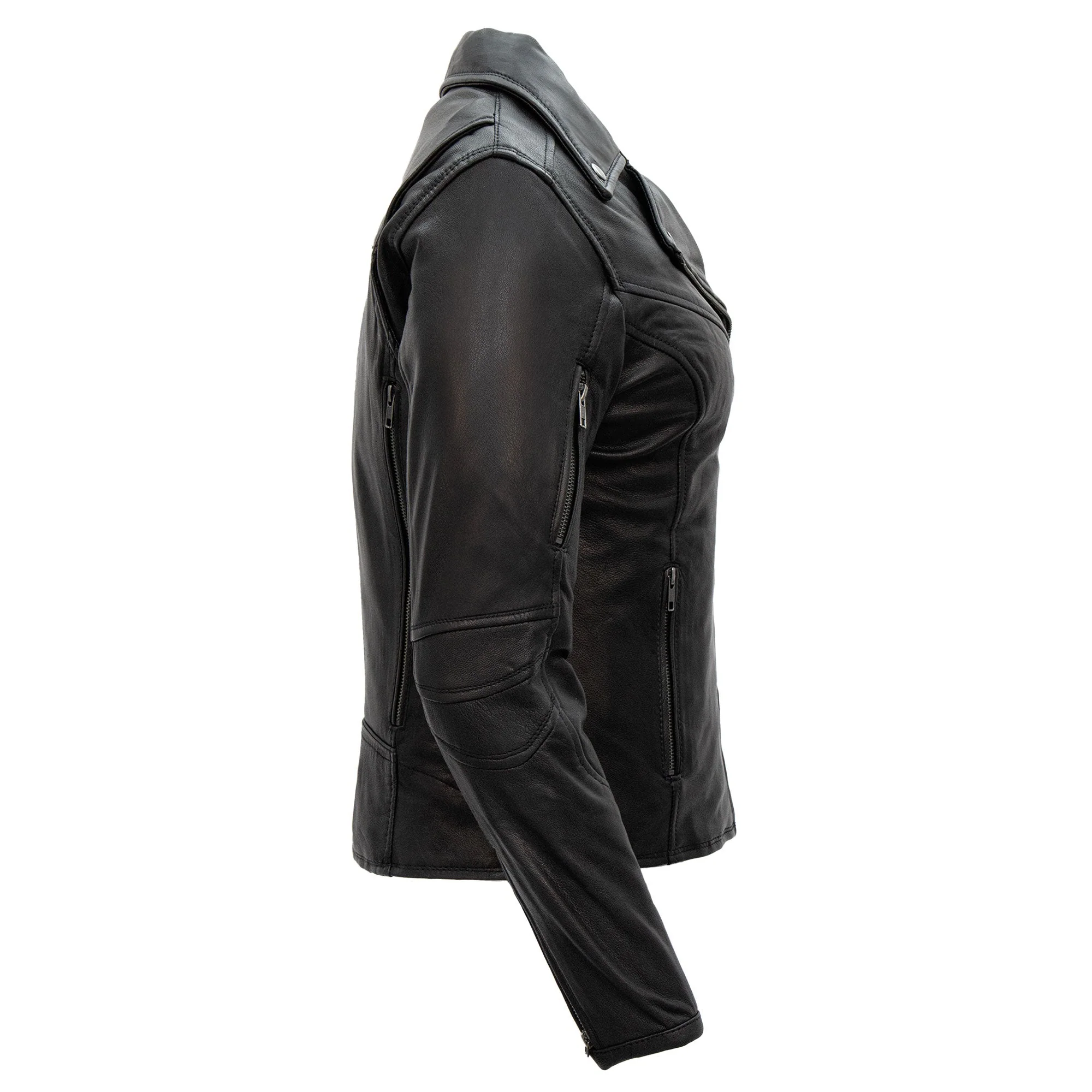 Hot Leathers JKL1029 Ladies Leather Motorcycle Concealed carry Biker Jacket with Vents and Side Zippers - Image 3