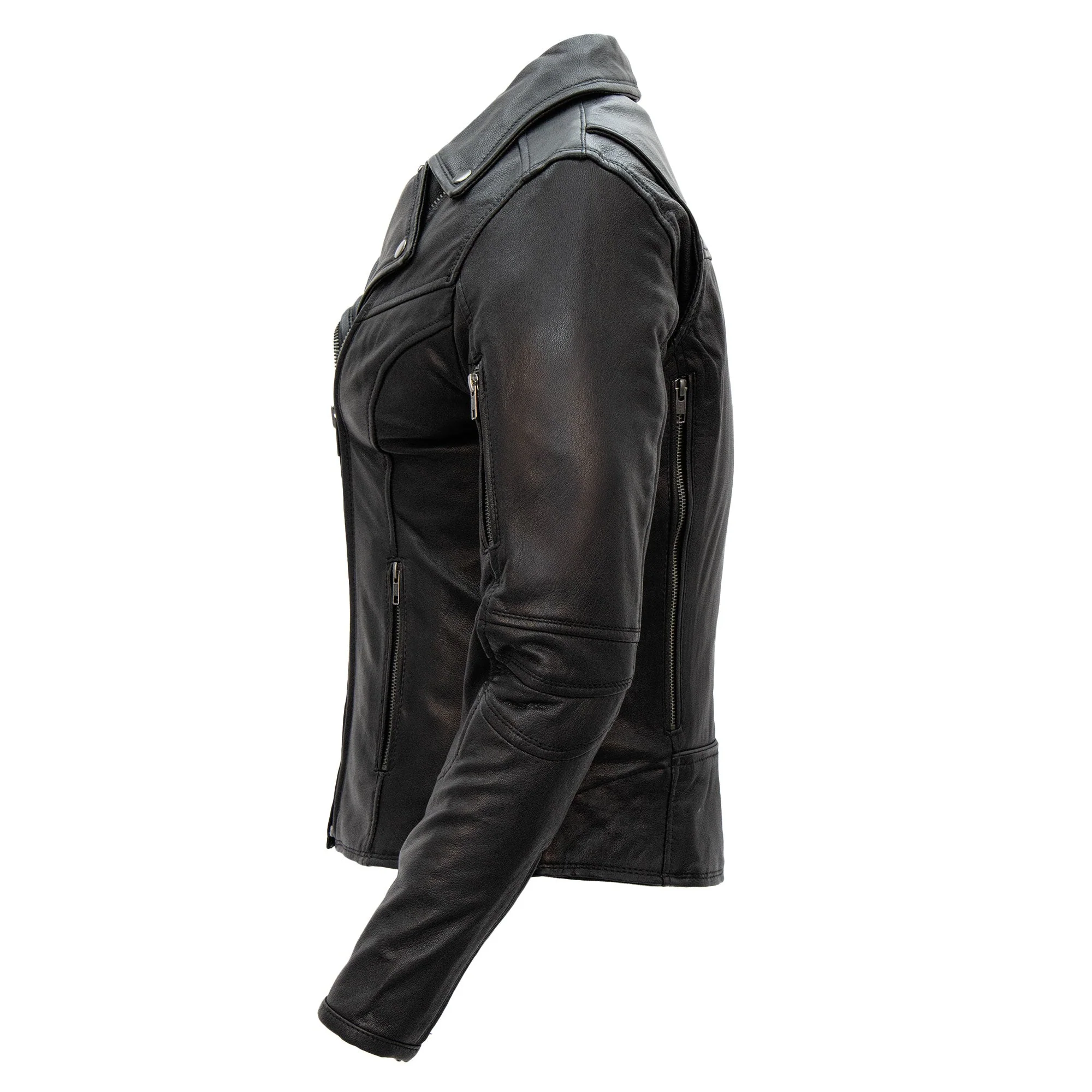 Hot Leathers JKL1029 Ladies Leather Motorcycle Concealed carry Biker Jacket with Vents and Side Zippers - Image 8