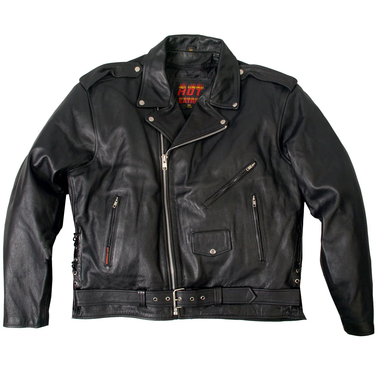 Hot Leathers JKM1002 Classic Men’s Motorcycle Leather Jacket with Zip Out Lining - Image 18